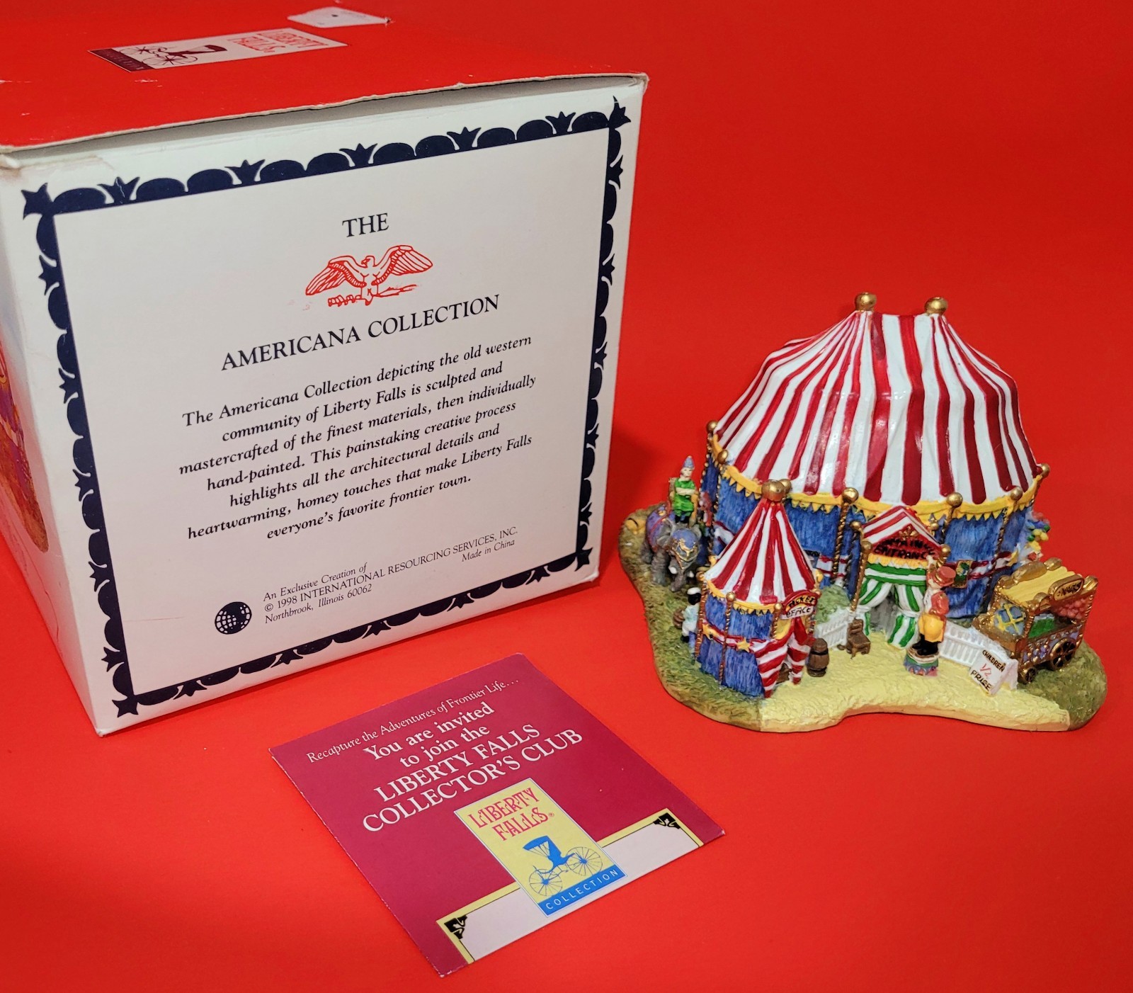 VTG Rare 1998 Liberty Falls Circus Big Top Entrance Miniature Village AH1149