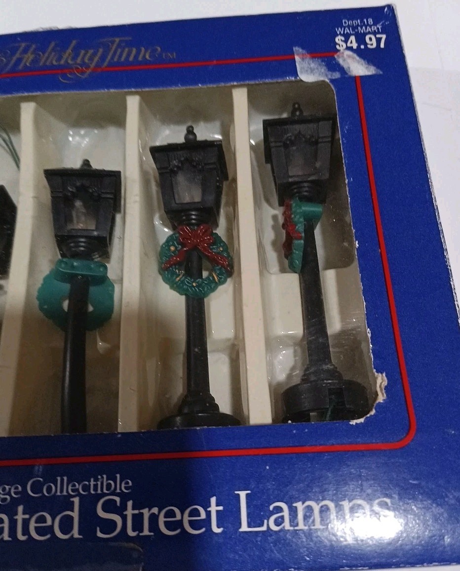 Holiday Time Battery Operated Street Lamps Lights Christmas Village Decor