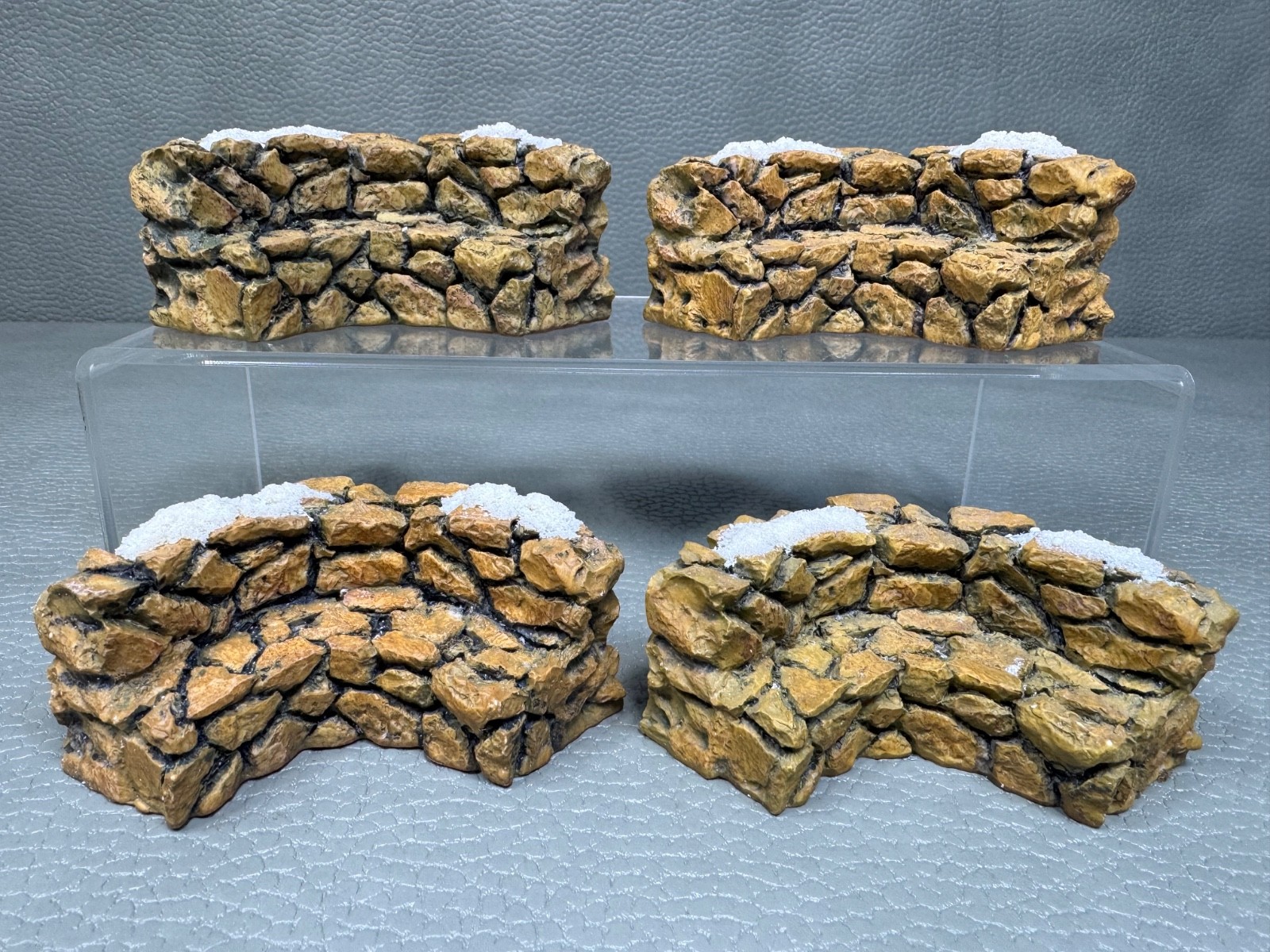Dept.56 Village Accessories Stone Curved Wall Bench #52650