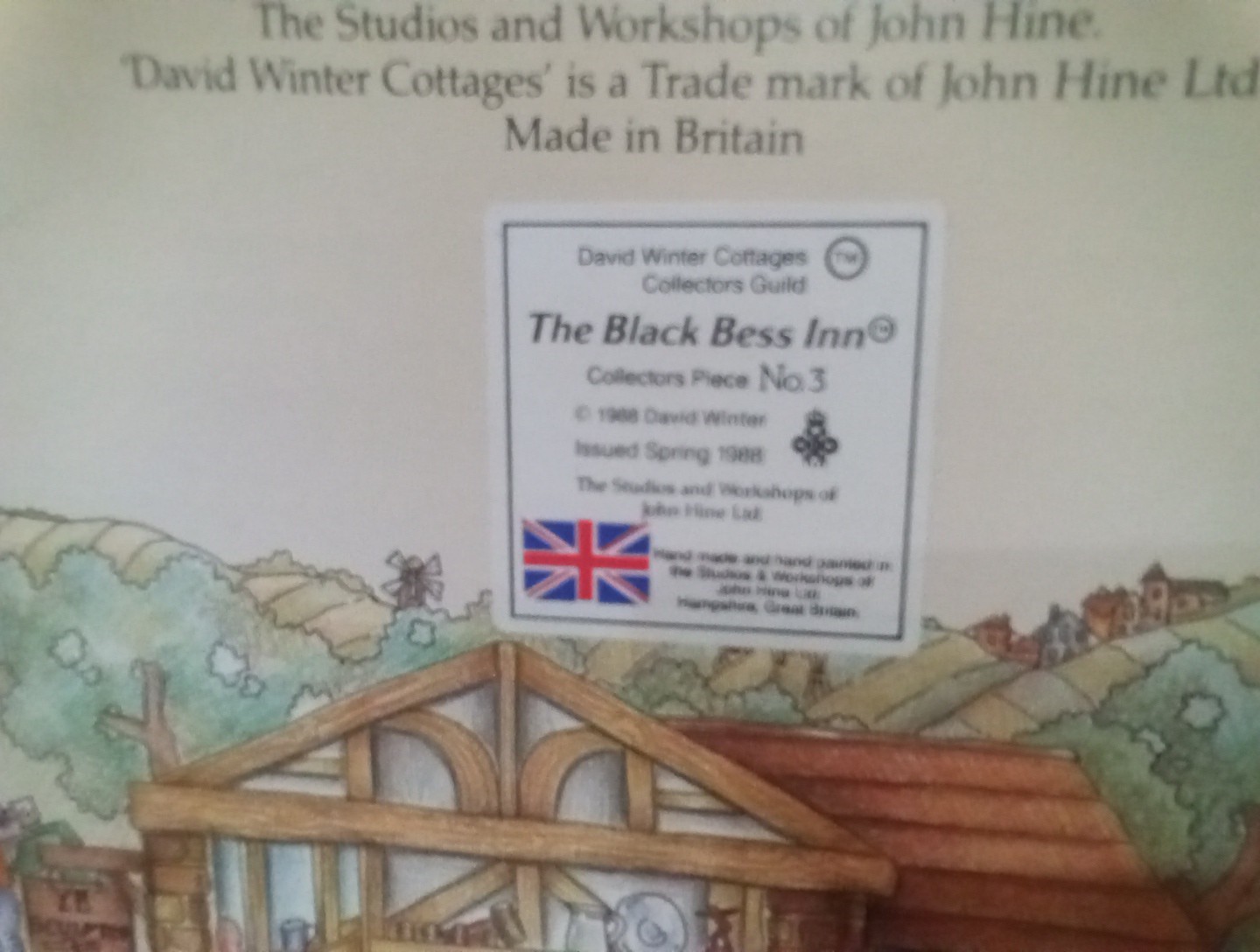 1988 David Winters Cottage Collectors Guild The Black Bass In Number 3