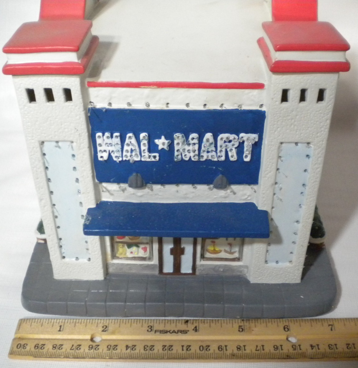 Walmart Store Fiber Optic Christmas Village Ceramic Building w/ Box TESTED WORKS