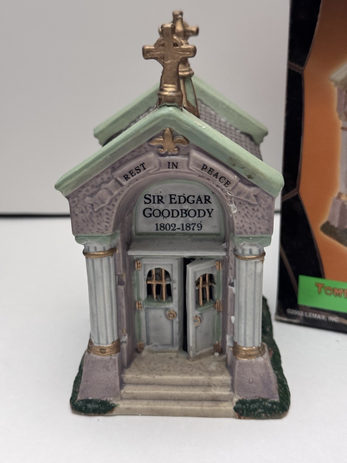 Vintage 2002 Lemax Spooky Town Halloween Tomb of Sir Edgar Goodbody