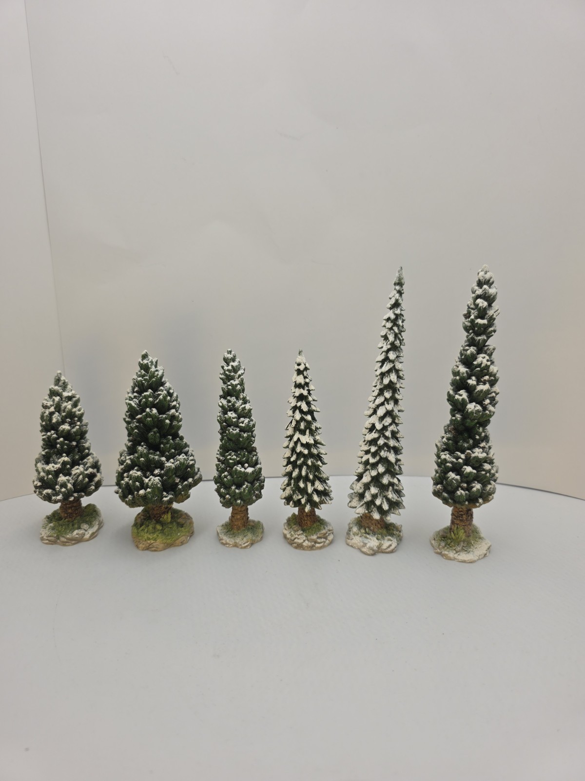 Dept 56 Village Snowy Evergreens Set 6 Medium Trees 52613 Christmas Snow Decor