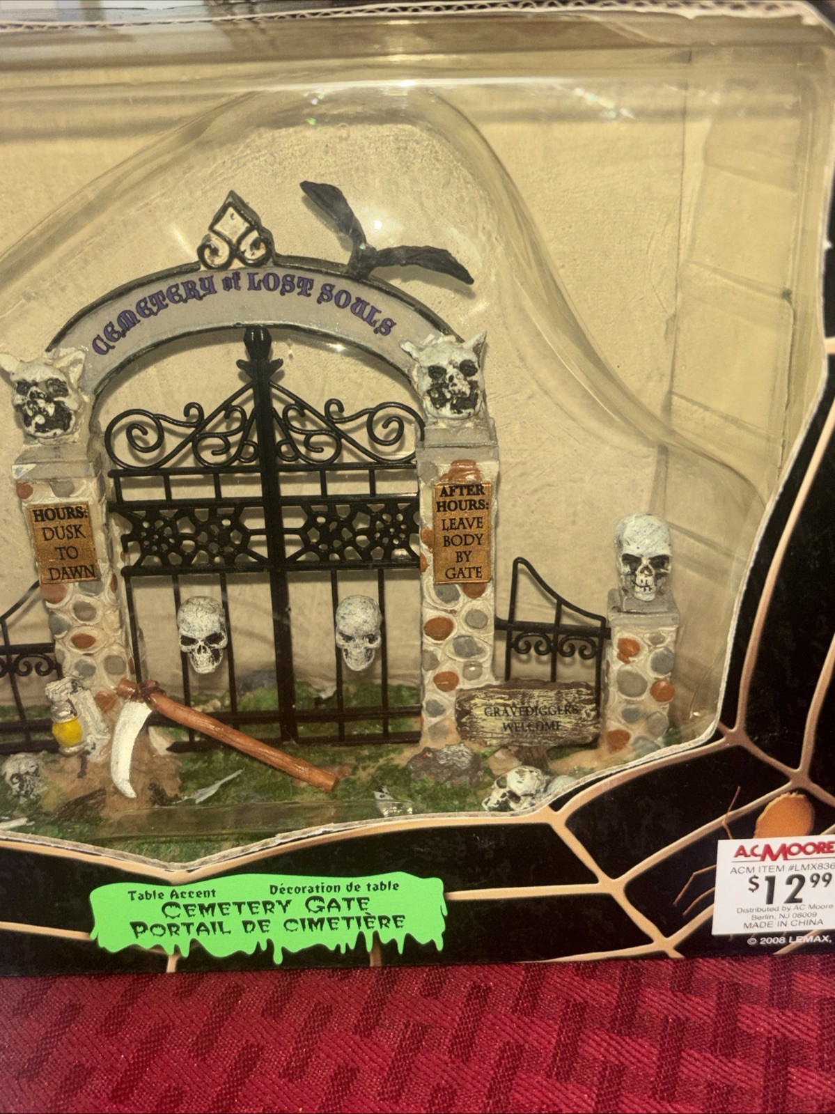 Lemax Spooky Town CEMETERY GATE of Lost Souls Halloween Village 2008 In Box