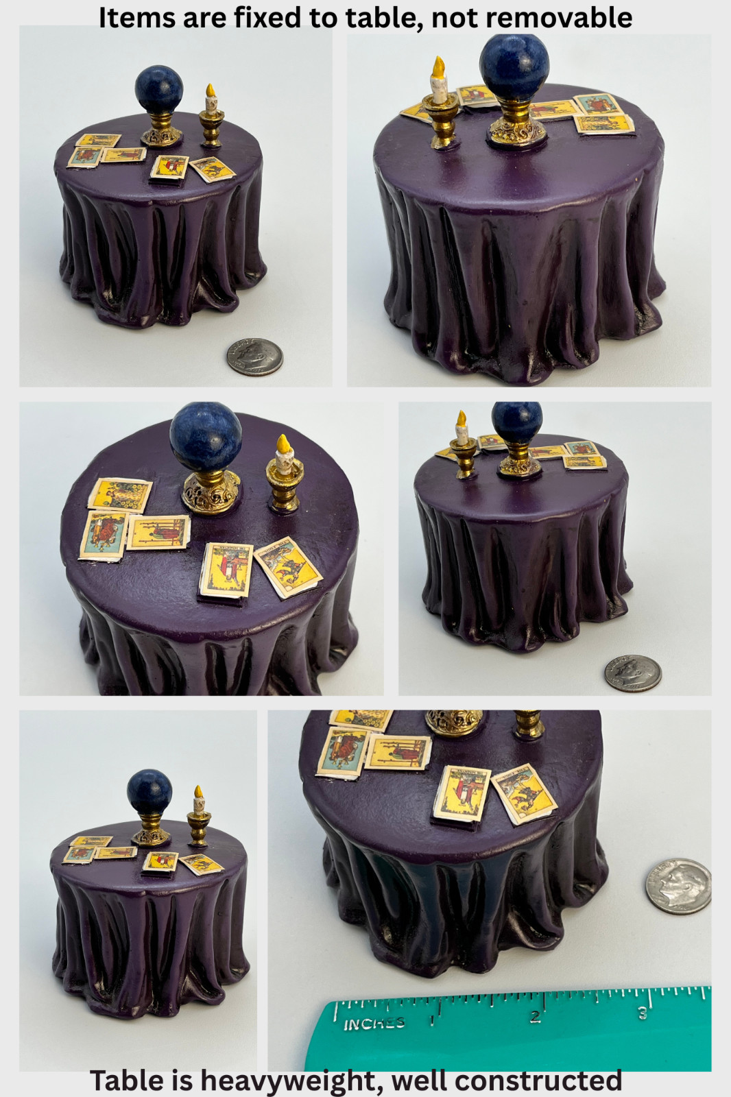 Miniature Psychic Fortune Teller 🔮 Tarot Card Table Mini Dollhouse Halloween