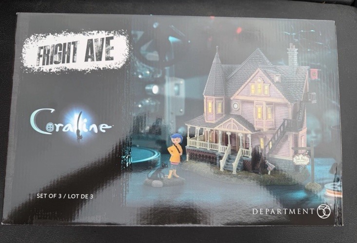Department 56 Fright Ave Coraline The Pink Palace Apartments Set of 3 6015607