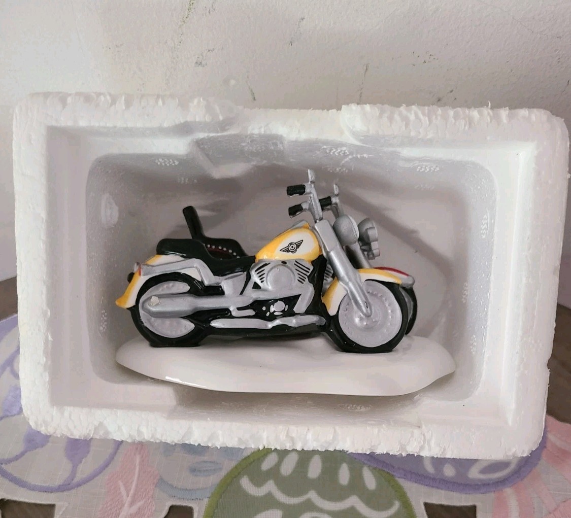 Dept 56 Snow Village Harley Davidson Fat Boy and Softail 54900