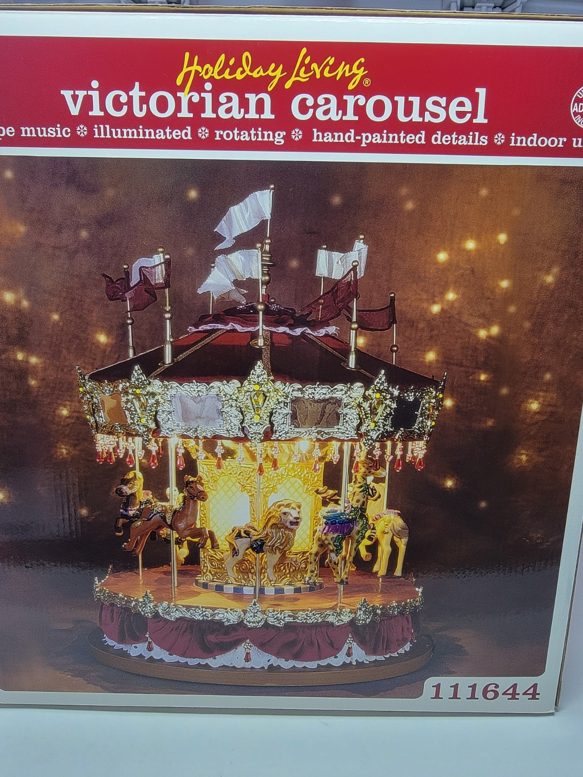 Victorian Carousel Large Illuminated Musical Rotating Christmas Decor