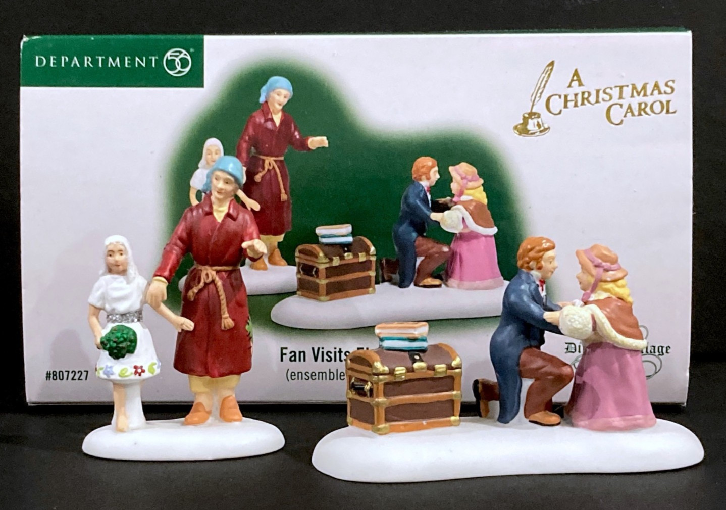 Dept 56 Dickens A Christmas Carol 2008 Fan Visits Ebenezer Set of 2 #807227 RARE