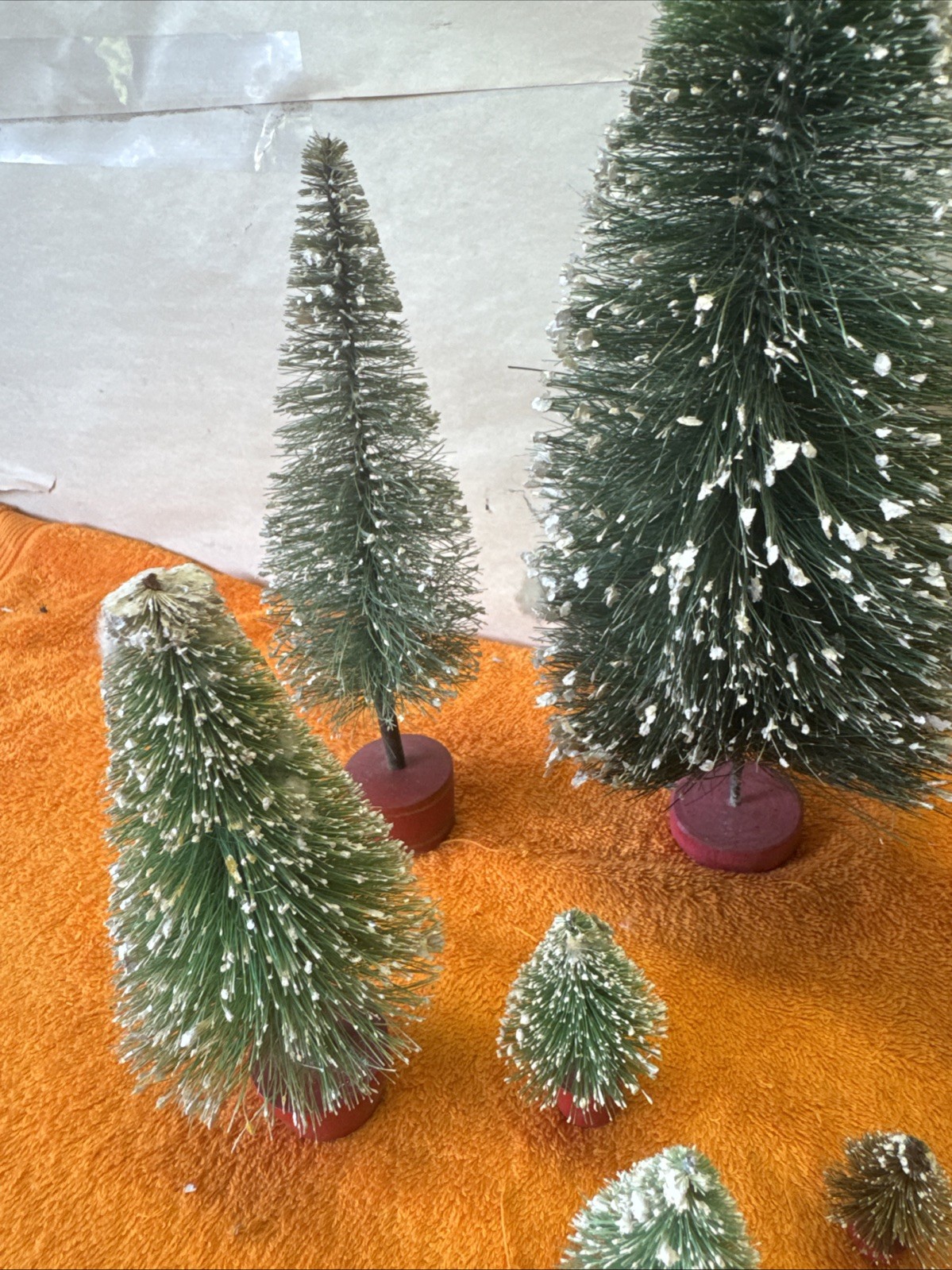 S – Christmas Village Trees White Birch Bare Branch Bottlebrush Pine Lot Of 27