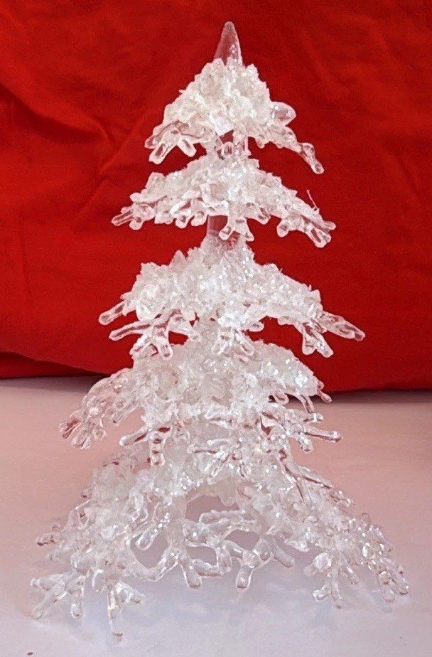 Department 56 Icy Trees Medium Set of 2 Village Accessories 10” & 6” Christmas