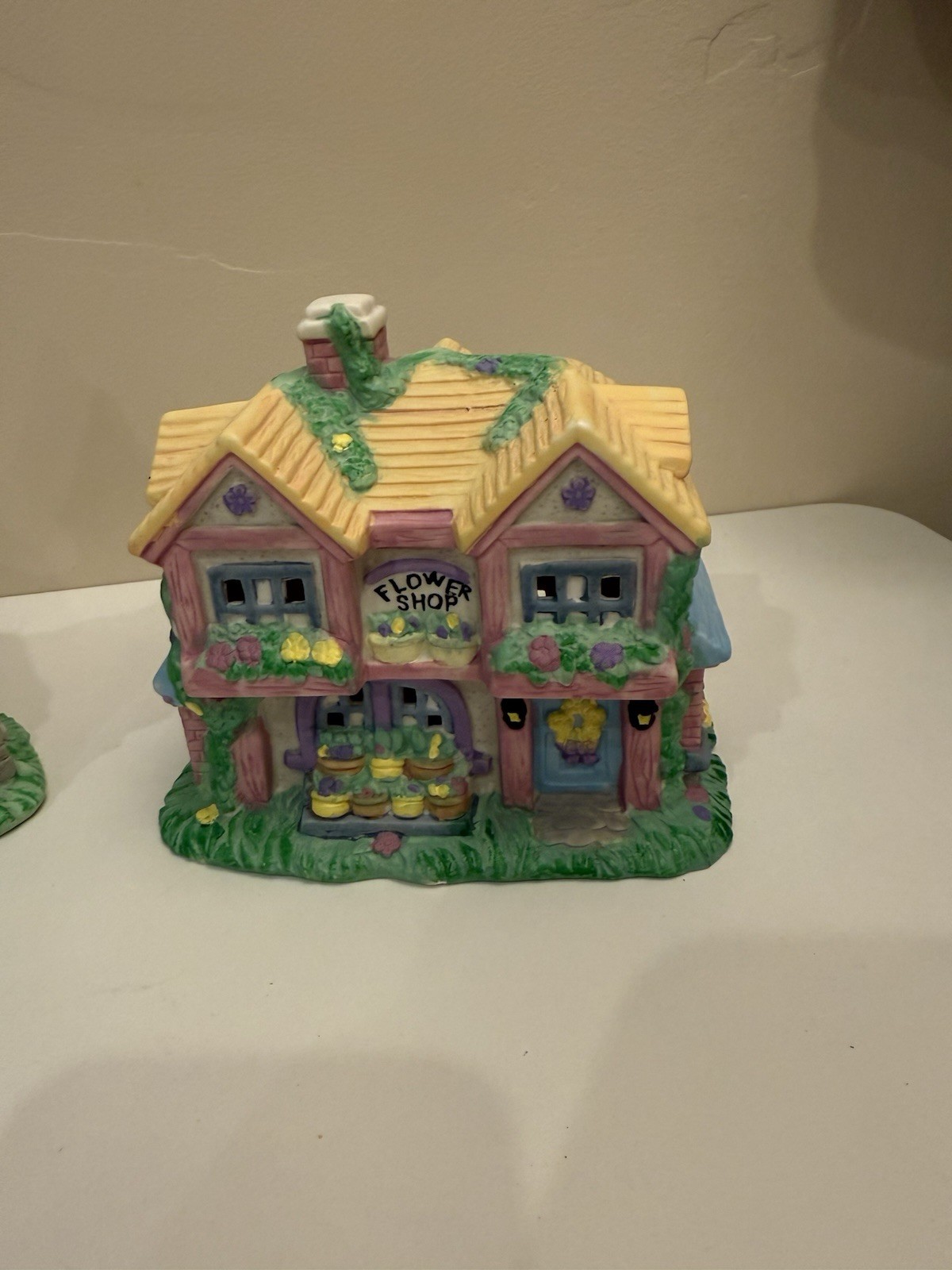 Vintage ceramic Easter village from Mervyn’s Includes a church and a Flower Shop