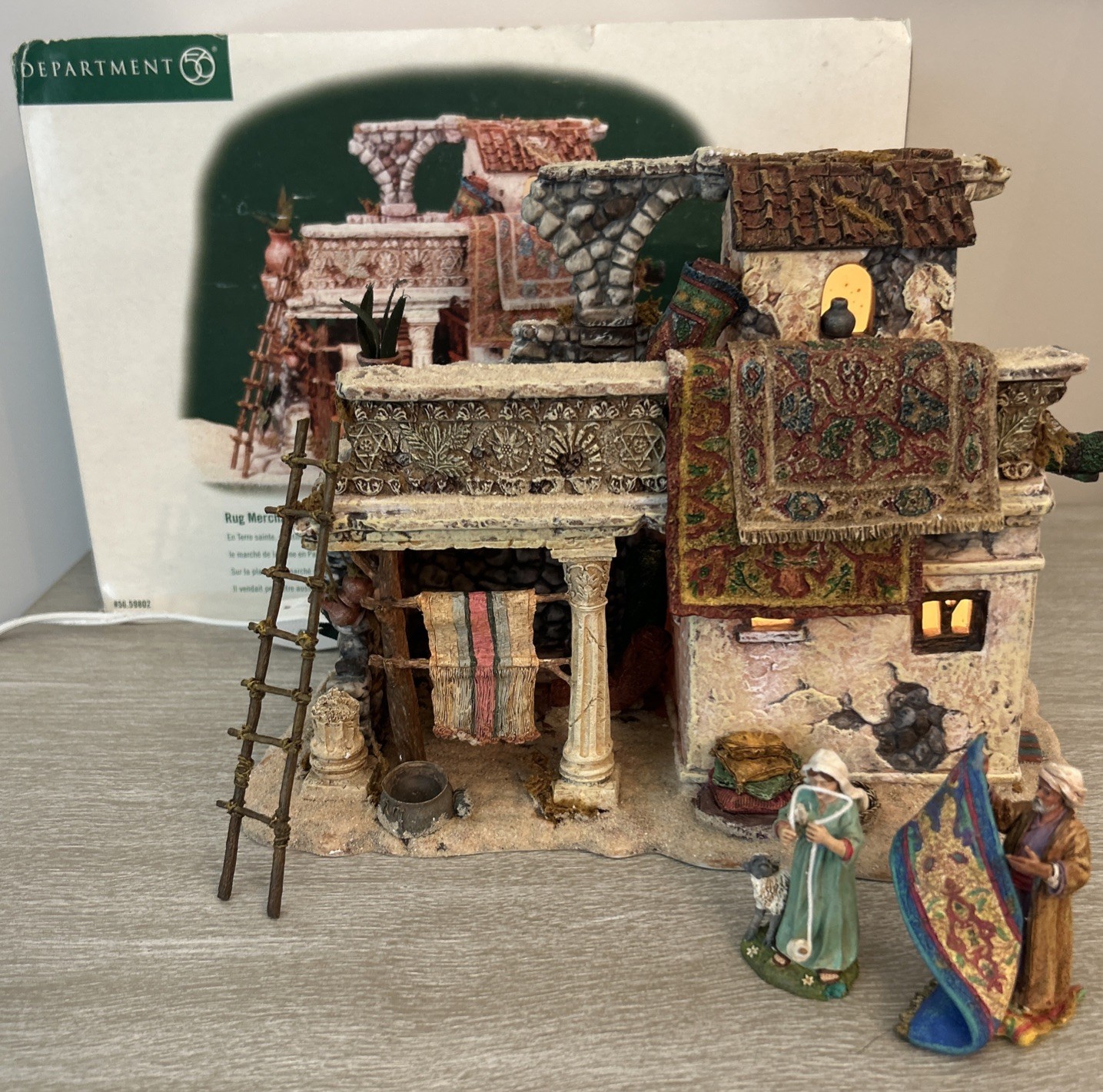 Dept 56 Little Town of Bethlehem Rug Merchant’s Colonnade 59802 Complete