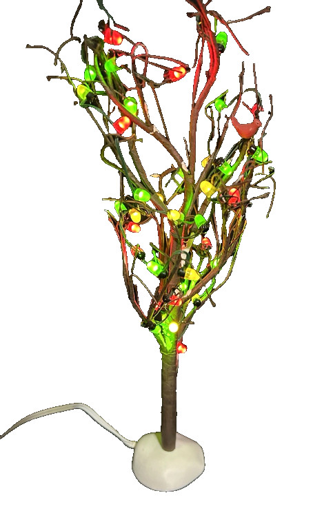 Dept 56 Christmas Village Accessories Lighted Christmas Bare Branch Tree #53193