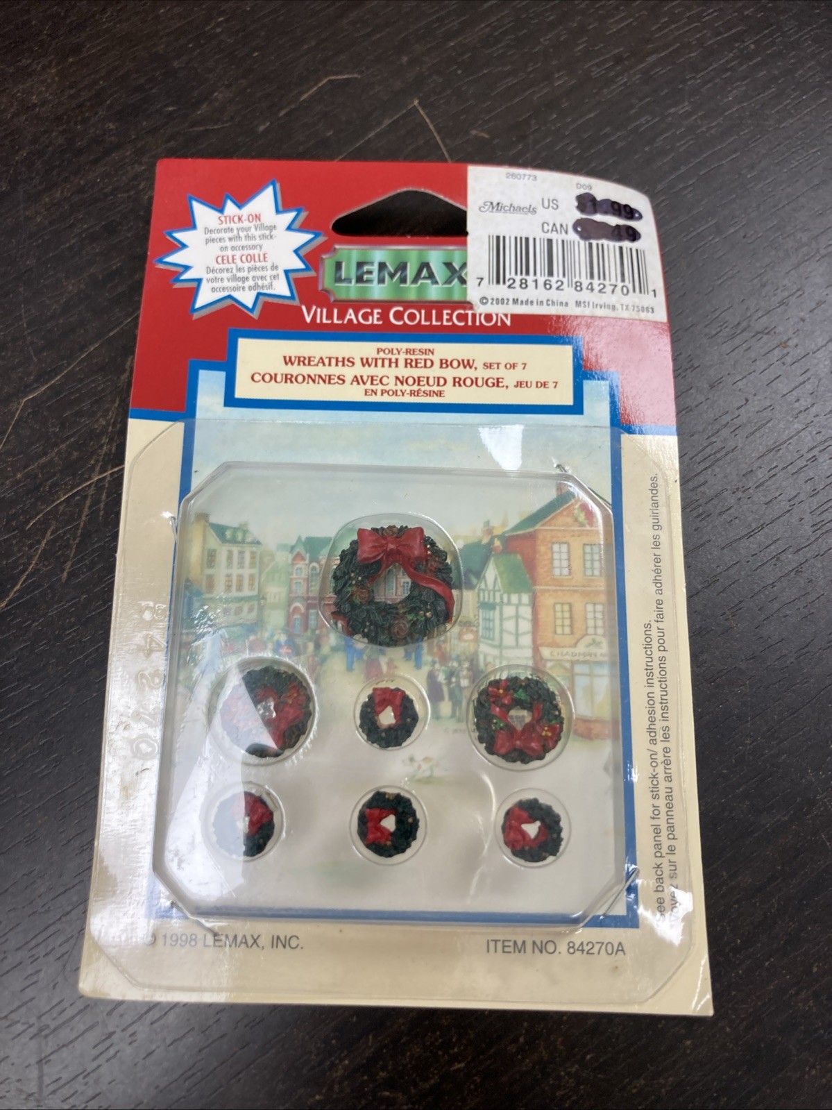 Lemax Village Accessory 1998 Stick On Wreaths 7 Piece Set