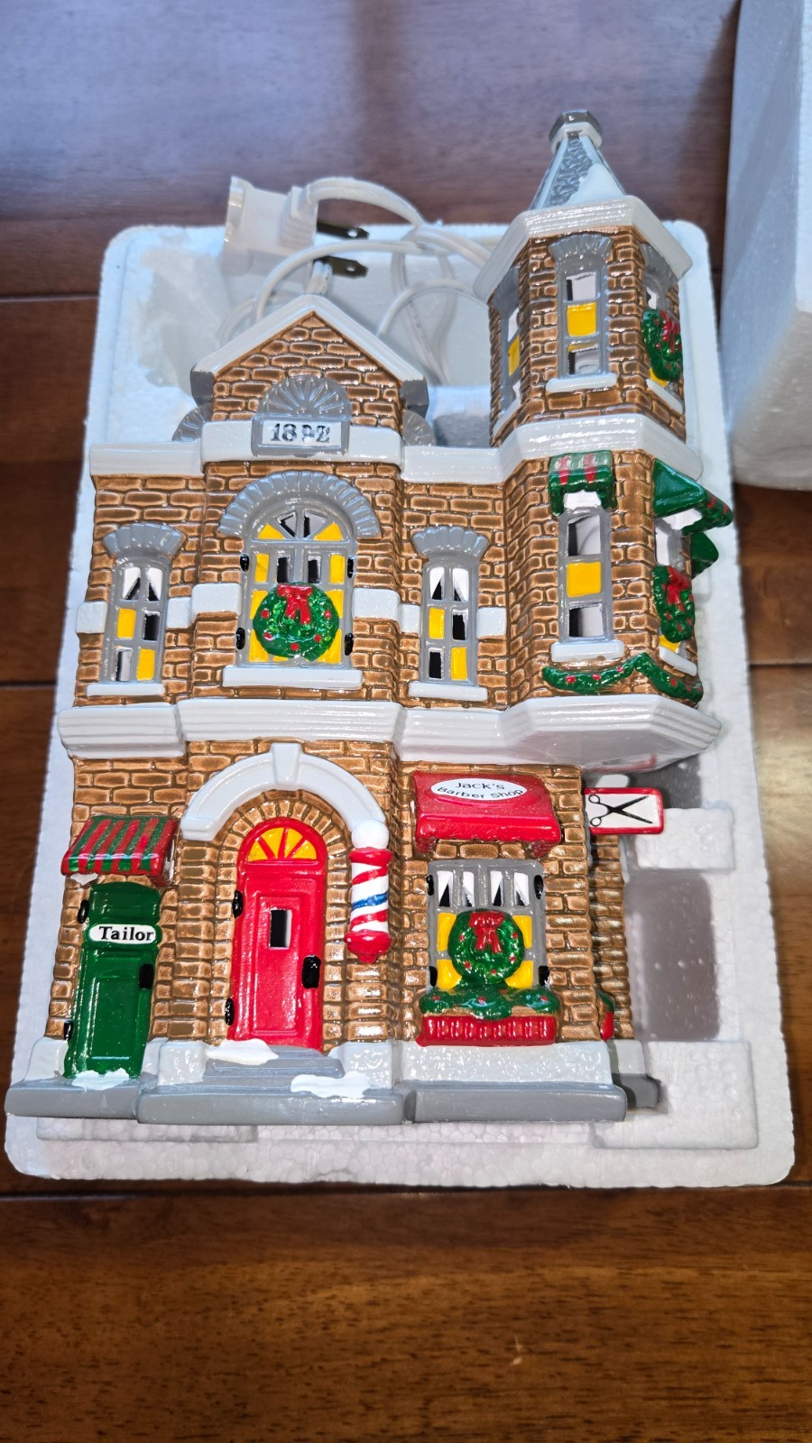 Snow Village Department 56, JACK’S CORNER BARBER SHOP #54062