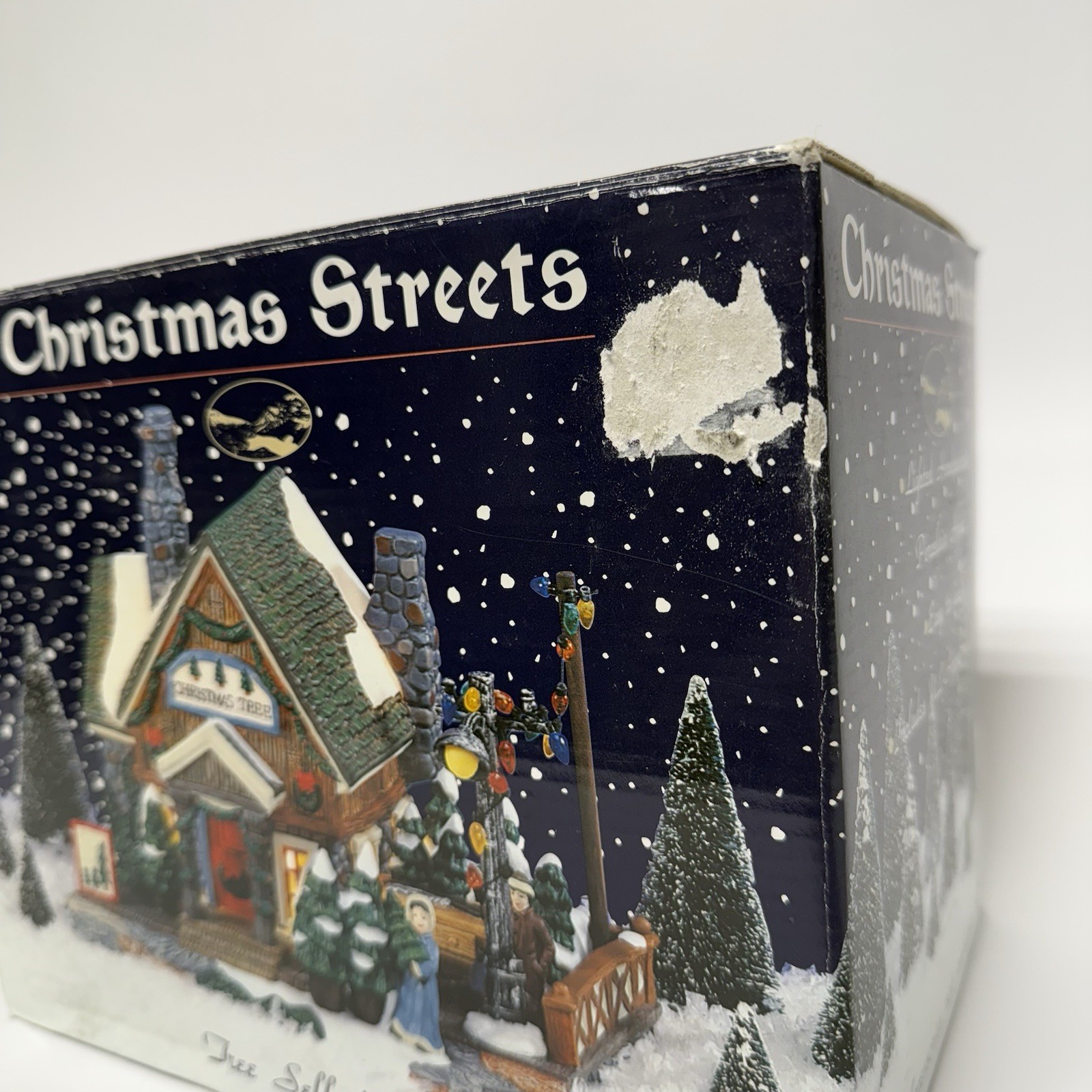 Christmas Streets Tree Seller’s House Lighted Village with Box Styrofoam READ