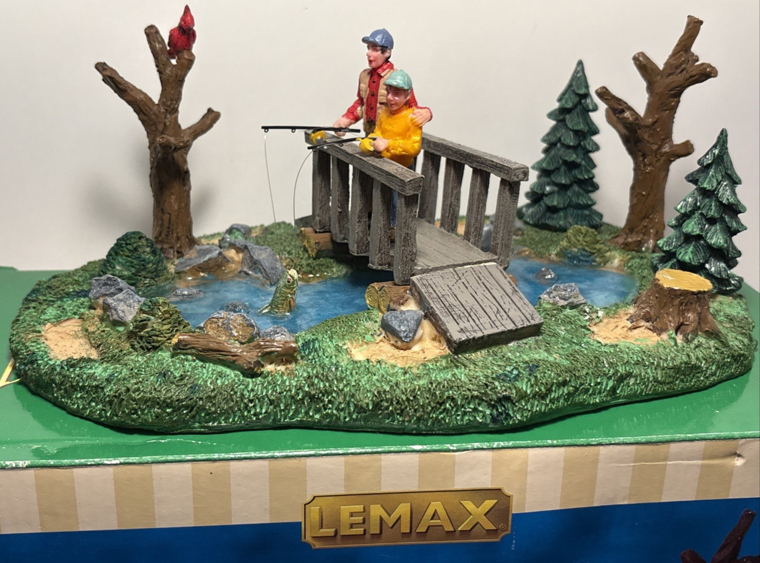 Lemax Carole Towne Collection The Fishing Lesson 2009 in Original Box