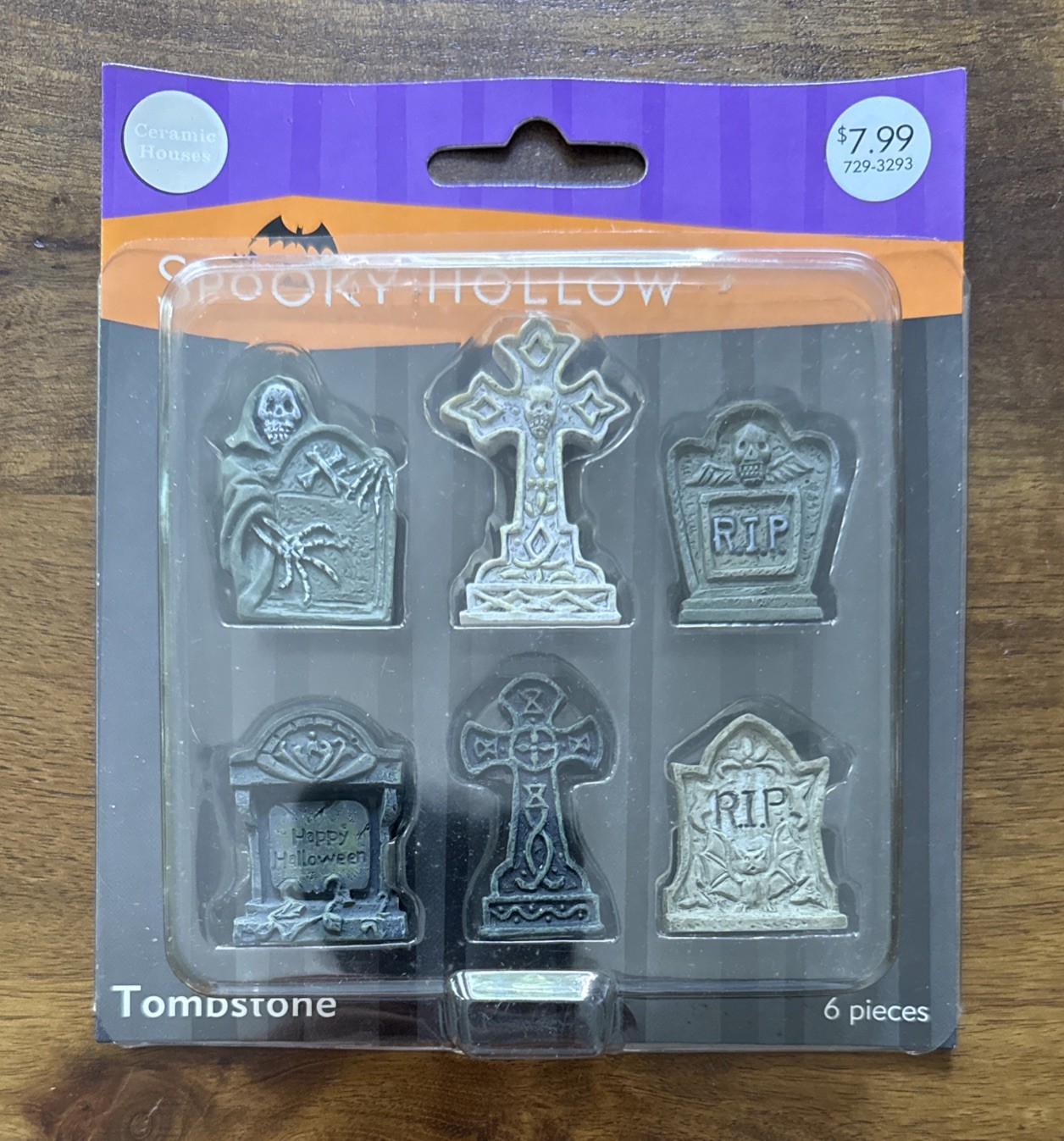 Spooky Hollow Graveyard Tombstone Set of 6 Halloween Village Accessories Lemax
