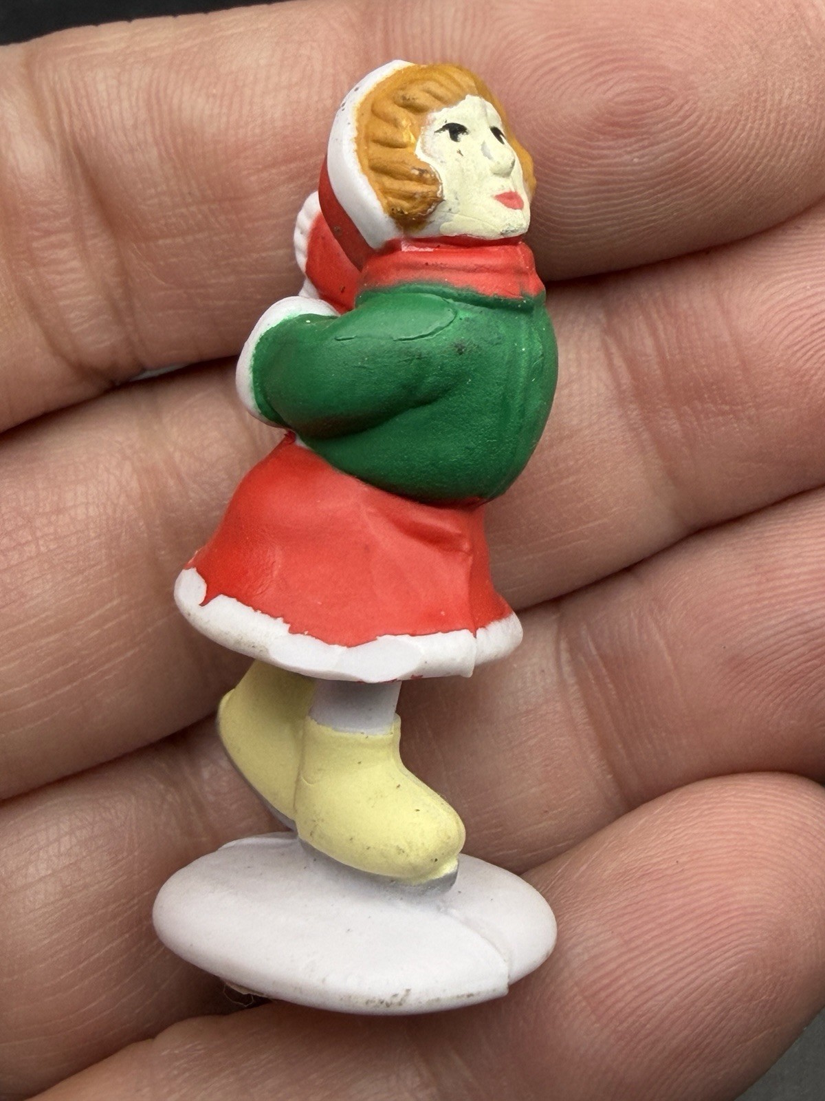 8 Pc Replacement Skaters/People Vtg Happy Winter Holiday Village Skating Pond