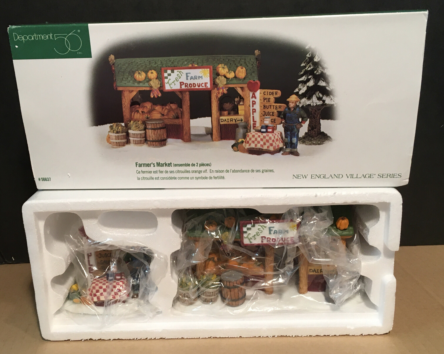 New Department 56 Farmer’s Market Set of 2 New England Village Series 56637