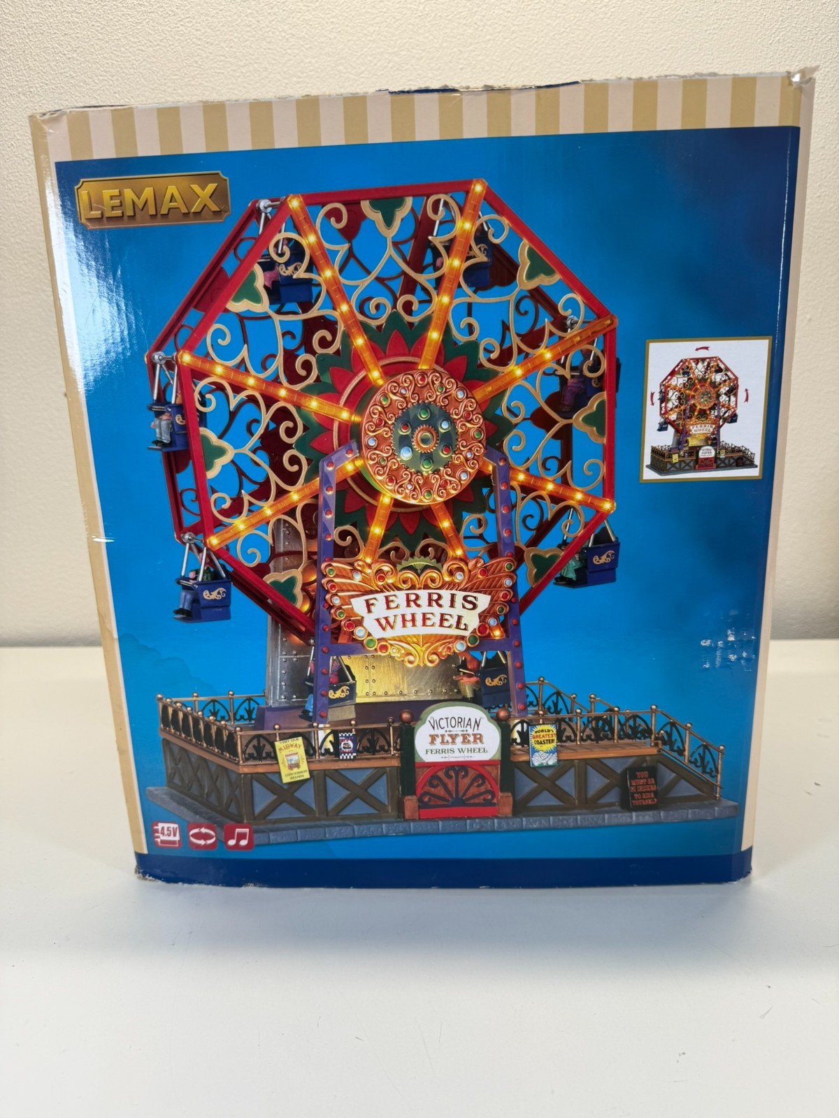 2013 LEMAX – VICTORIAN FLYER FERRIS WHEEL- Lights,Sounds,Movements – Box rough