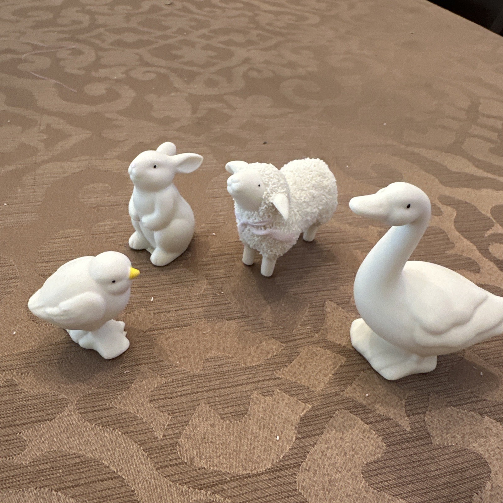Dept 56 Snowbunnies Animals On Parade Set of 4 Bunny Lamb Goose Chick Easter