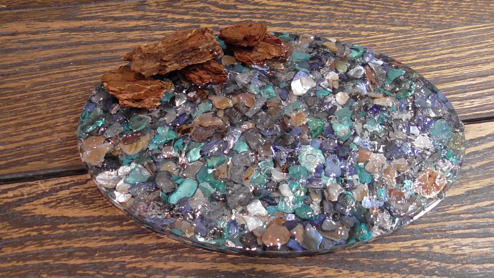 7″ x 5″ Resin Mother of Pearl Lake Ocean for Villages Dioramas Fairy Garden #328