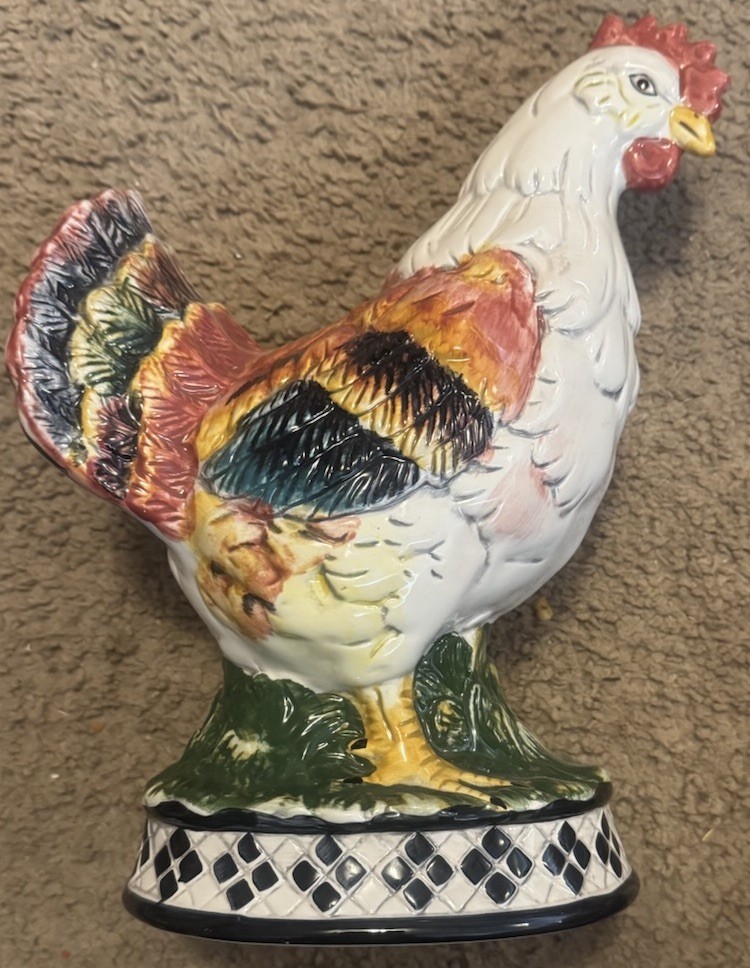 Tandy’s Hallmark Village Square Ceramic Rooster Set (Set of 3)
