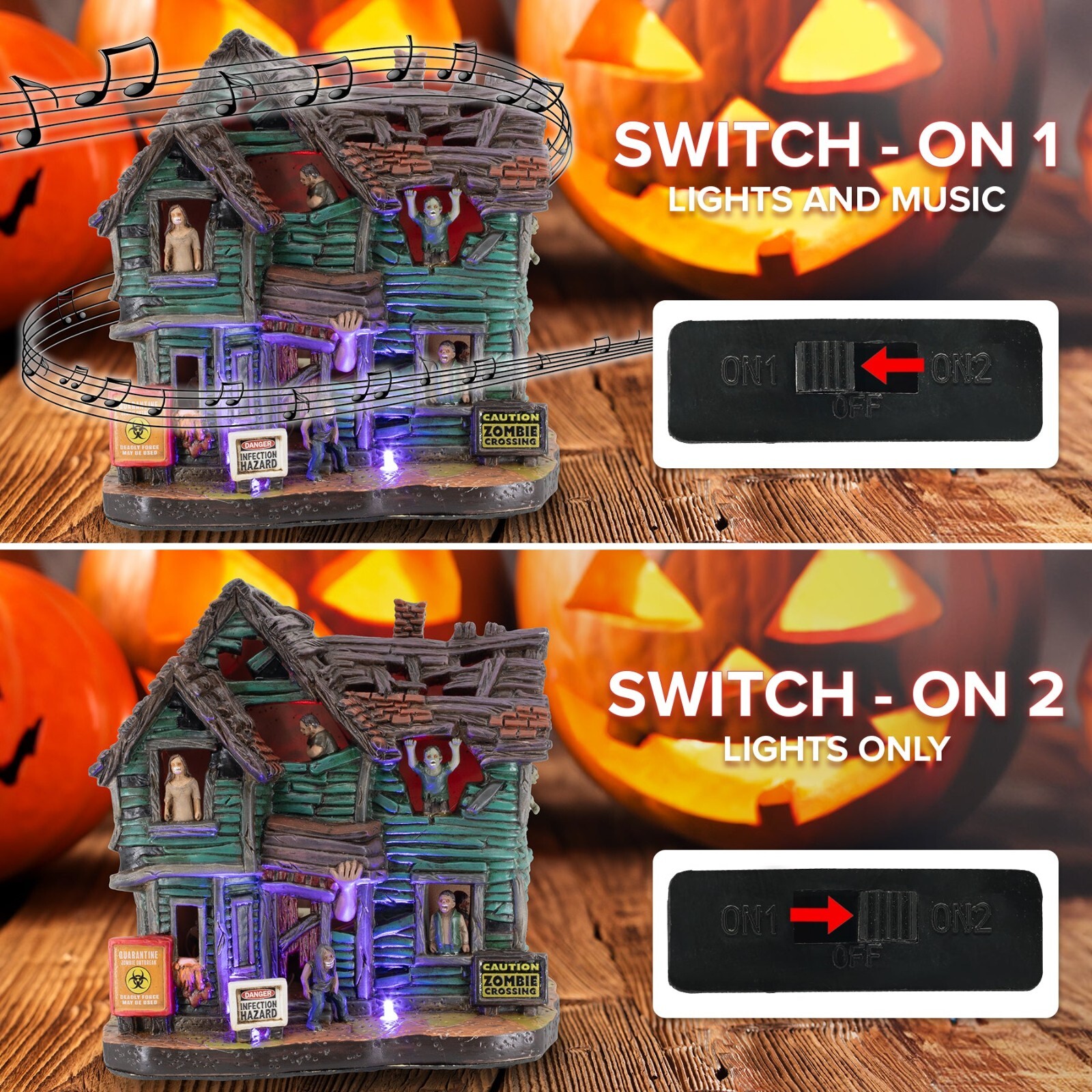 FG Square – Flesh Eater’s Refuge Zombie Theme Halloween Village 7″ x 5″ x 7″
