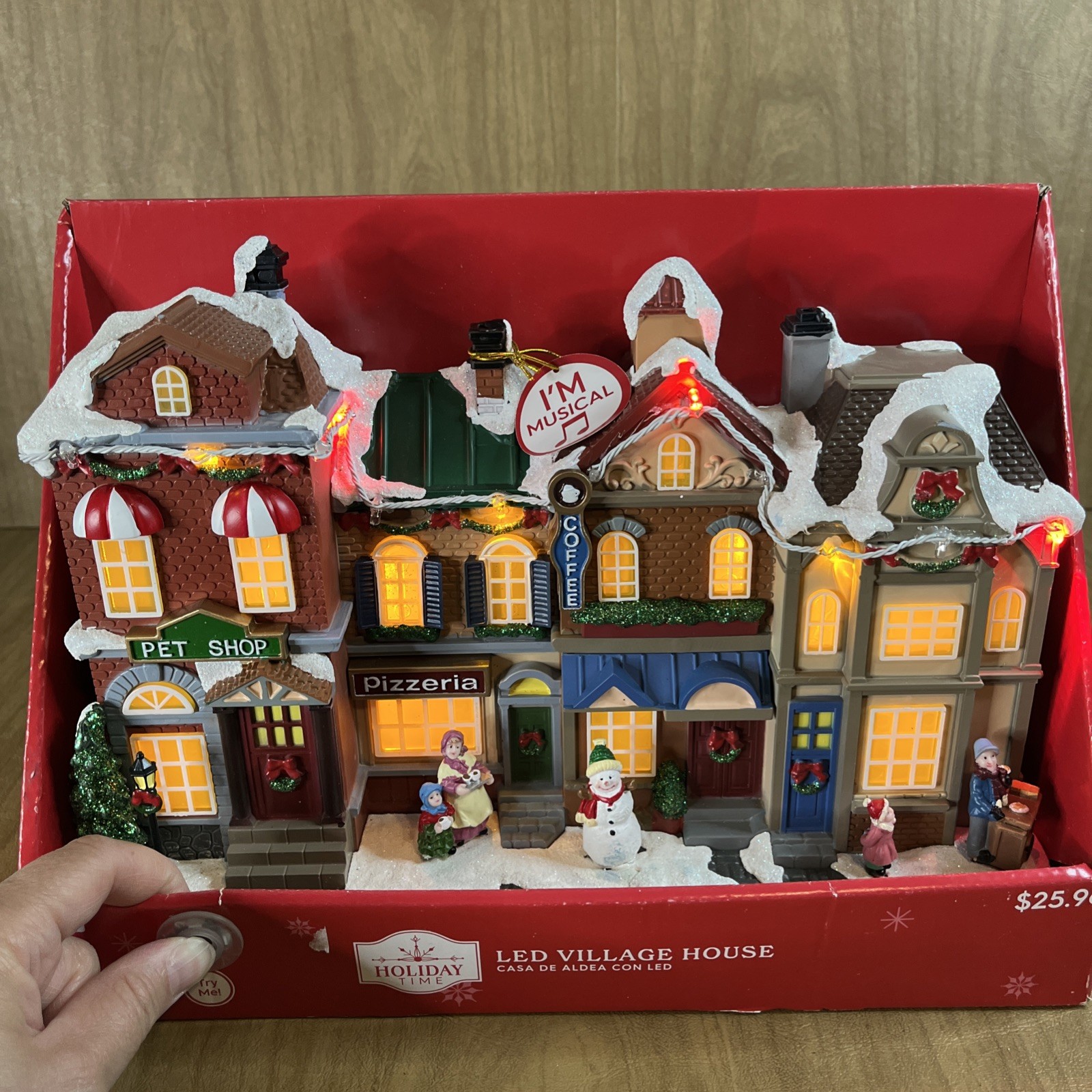 LED VILLAGE HOUSE by Holiday Time Lights Up & Plays 8 Carols 2023 New Christmas