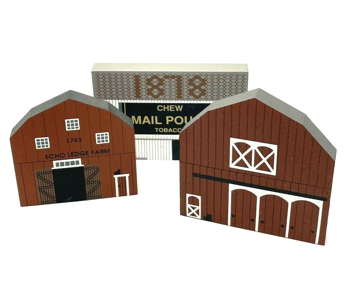 The Cats Meow Village Lot of 3 American Barn Series Vermont Barn Ohio Barn