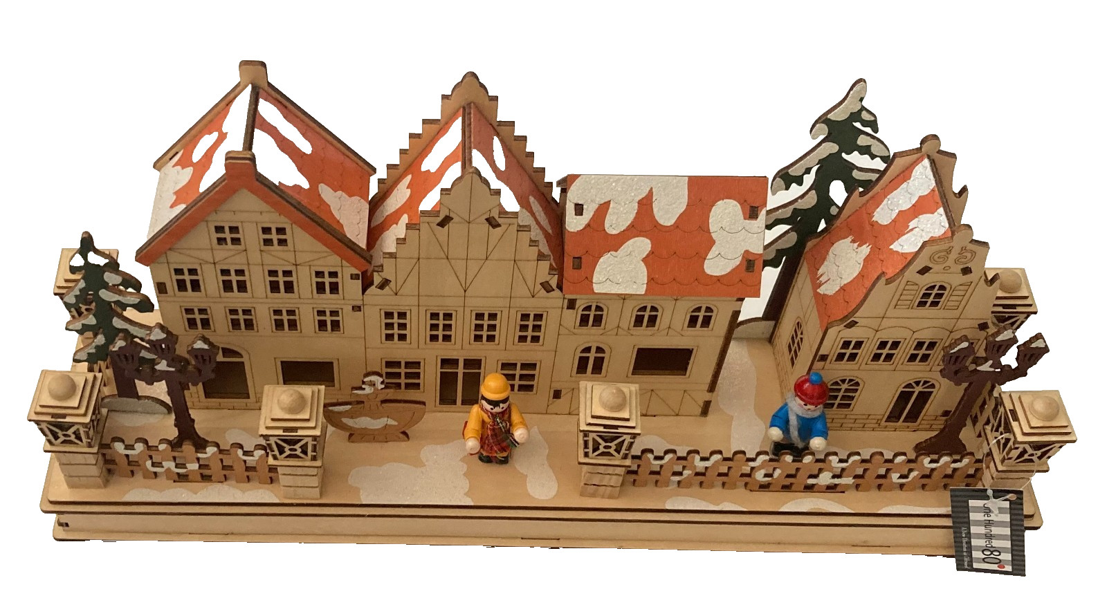 Town Market Wooden Lighted Scene – 15″