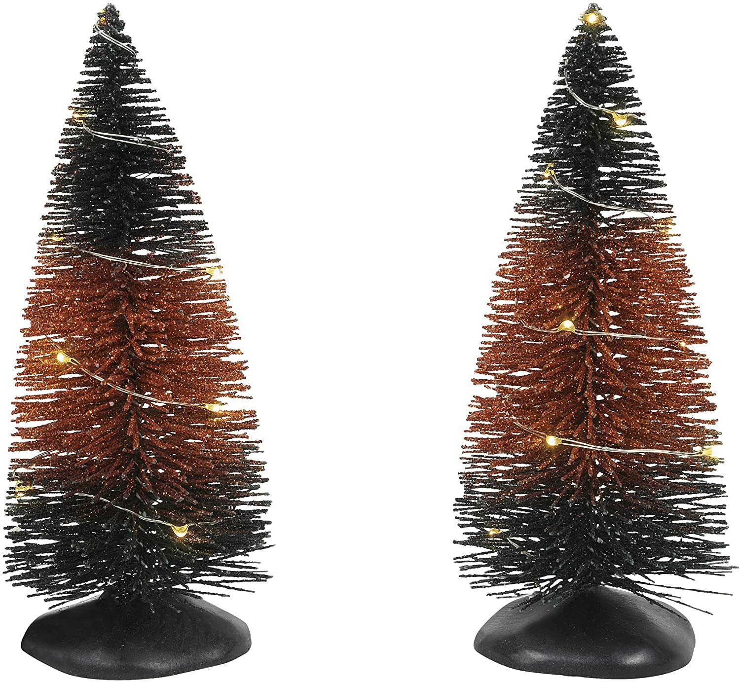 Dept 56 TRADITIONAL LIT HALLOWEEN TREES SET OF 2 Halloween Village 6007718 NEW