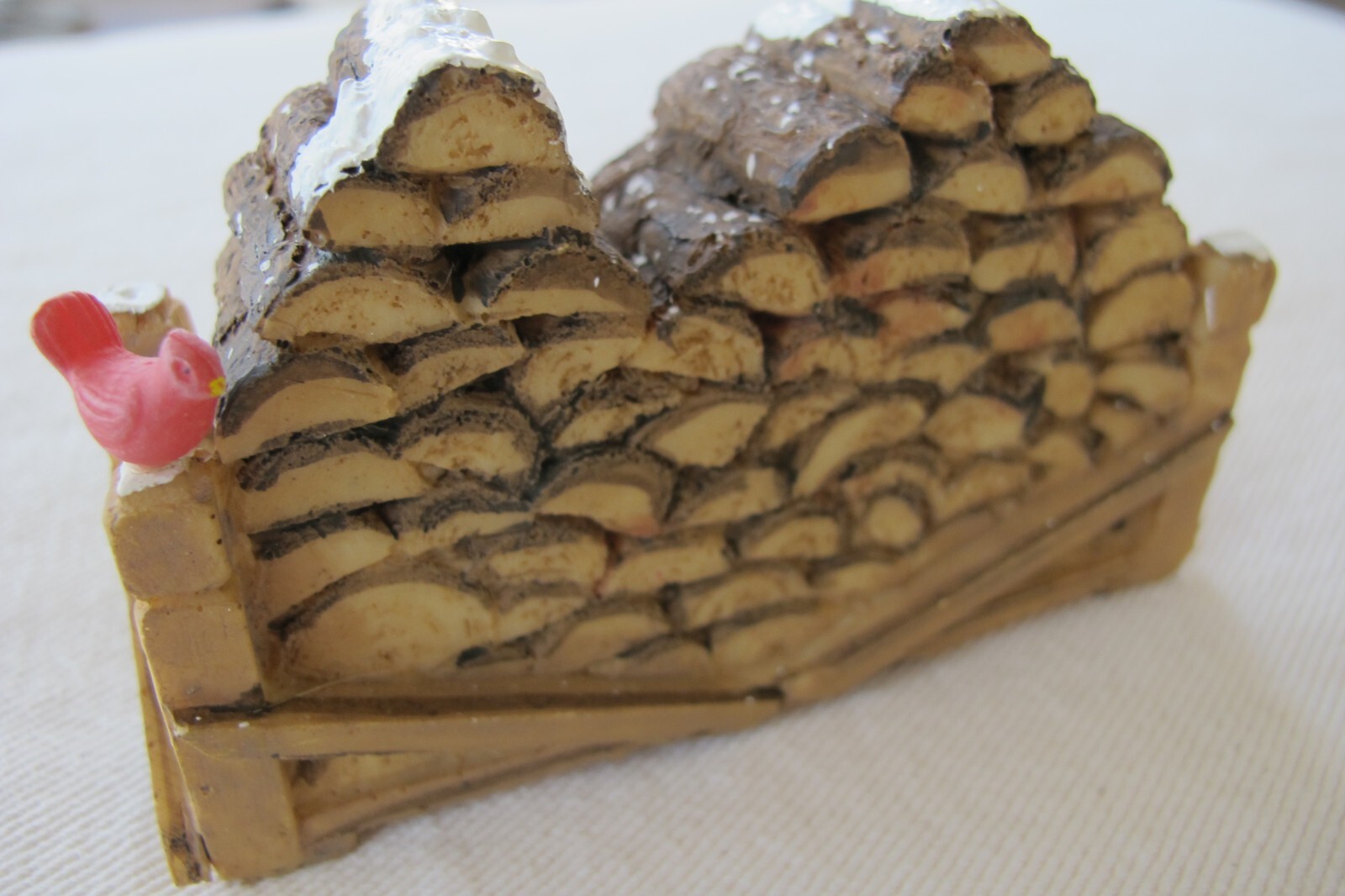 Department 56 Wood Stack w Cardinal Bird, EC