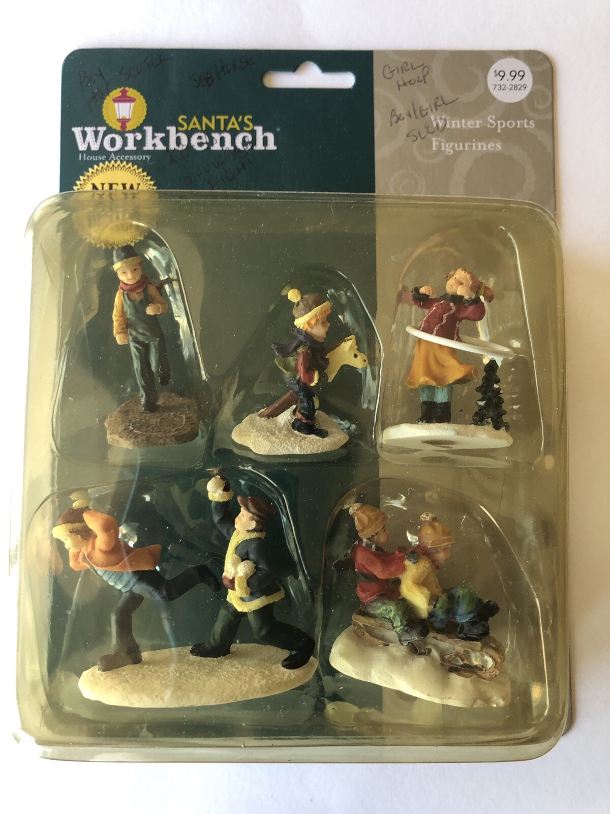 Santa s Workbench Winter Sports Christmas Village Figurines 2004 Retired Sled