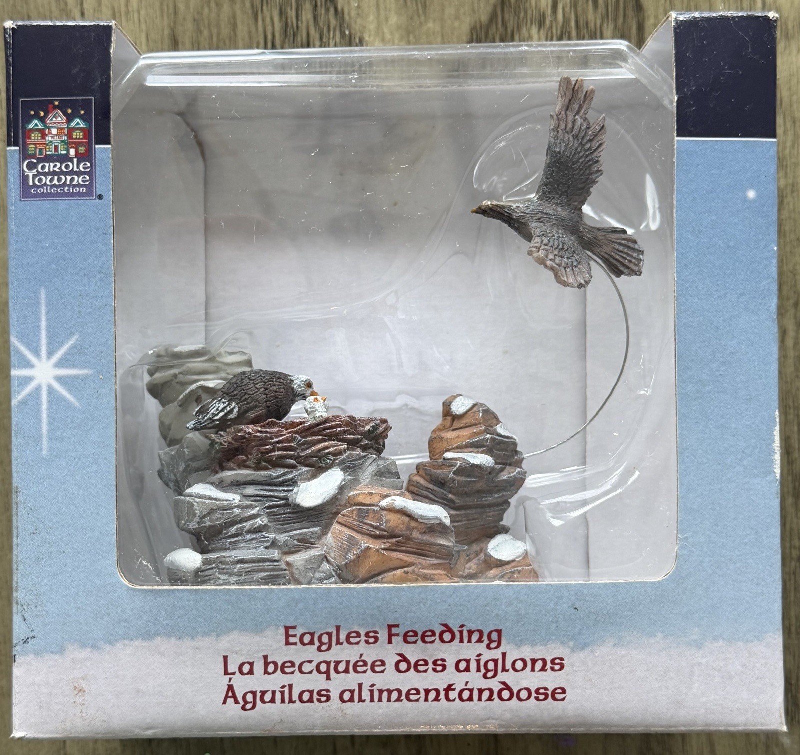 Eagles Feeding. Village Accessory 2003 Lemax #33401 Carole Towne Christmas NIB