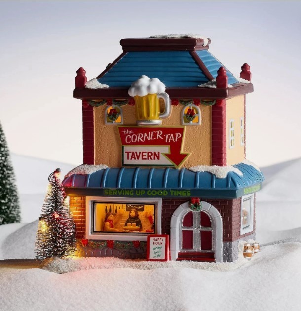 St. Nicholas Square LED Corner Tavern Village Accessory Christmas Collectible