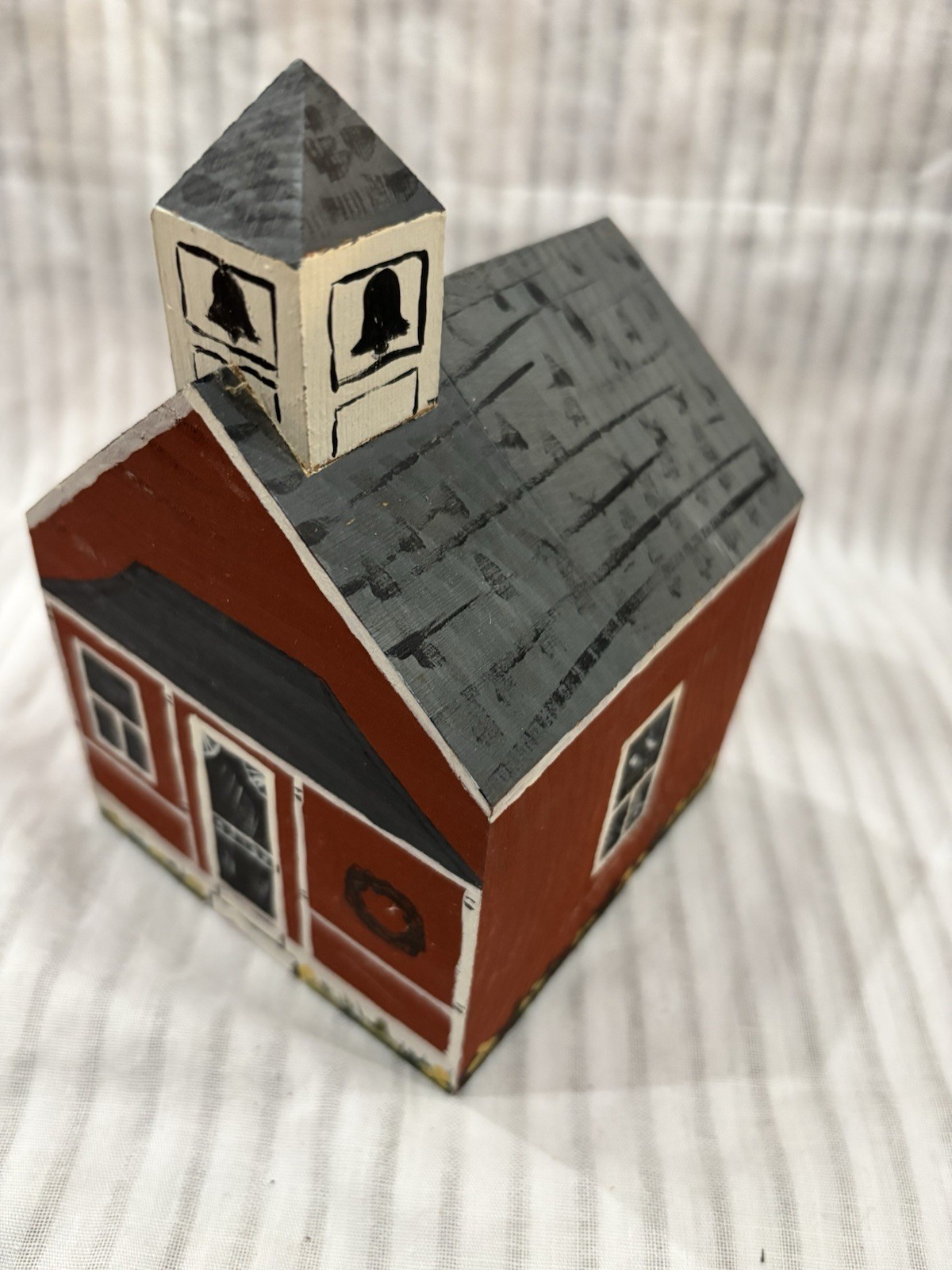 1985 Wood Block Painted School Village House
