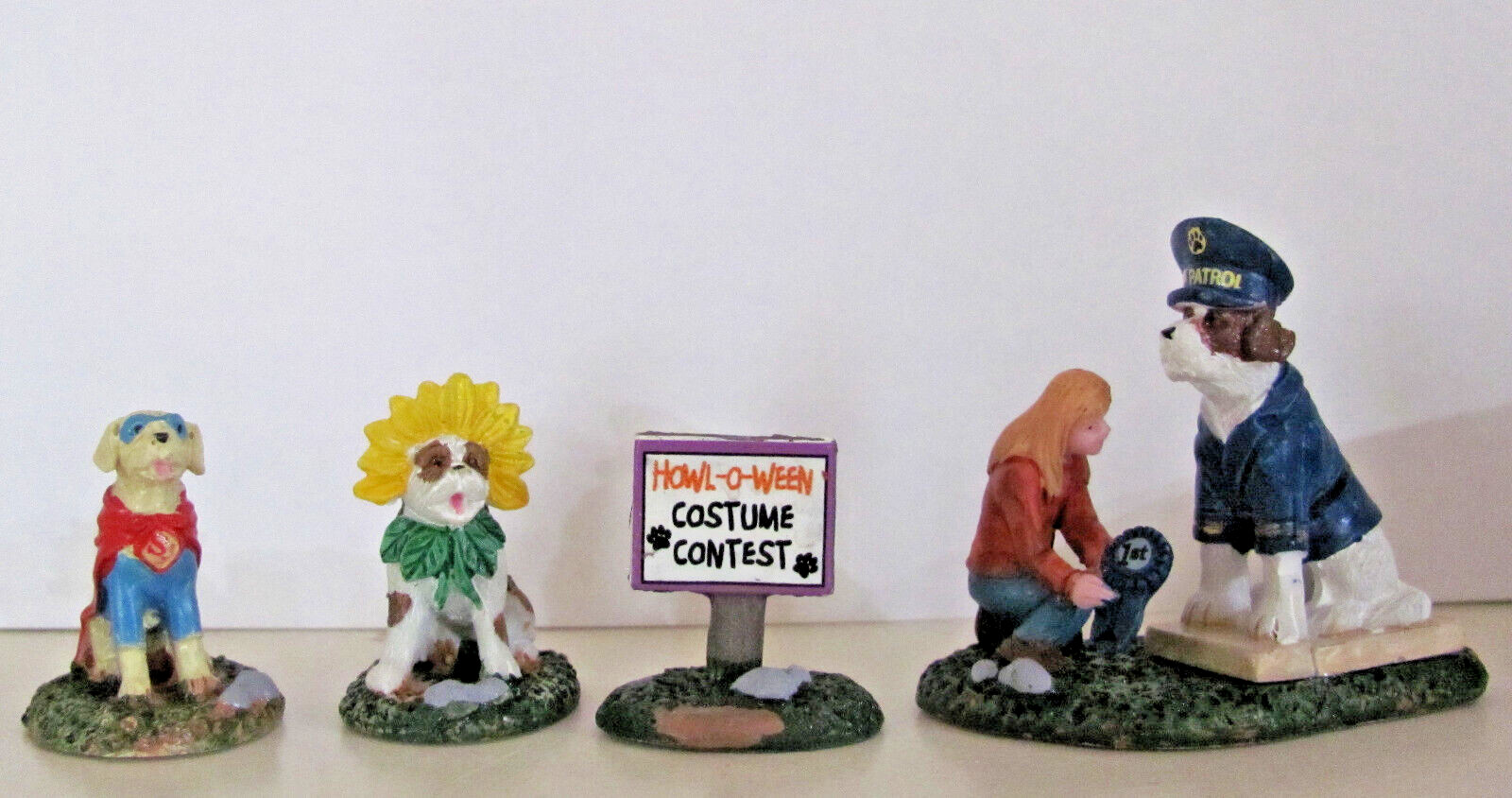 Lemax Spooky Town Figurines – Howl-O-Ween Contest, Set Of 4 #92731 – Retired