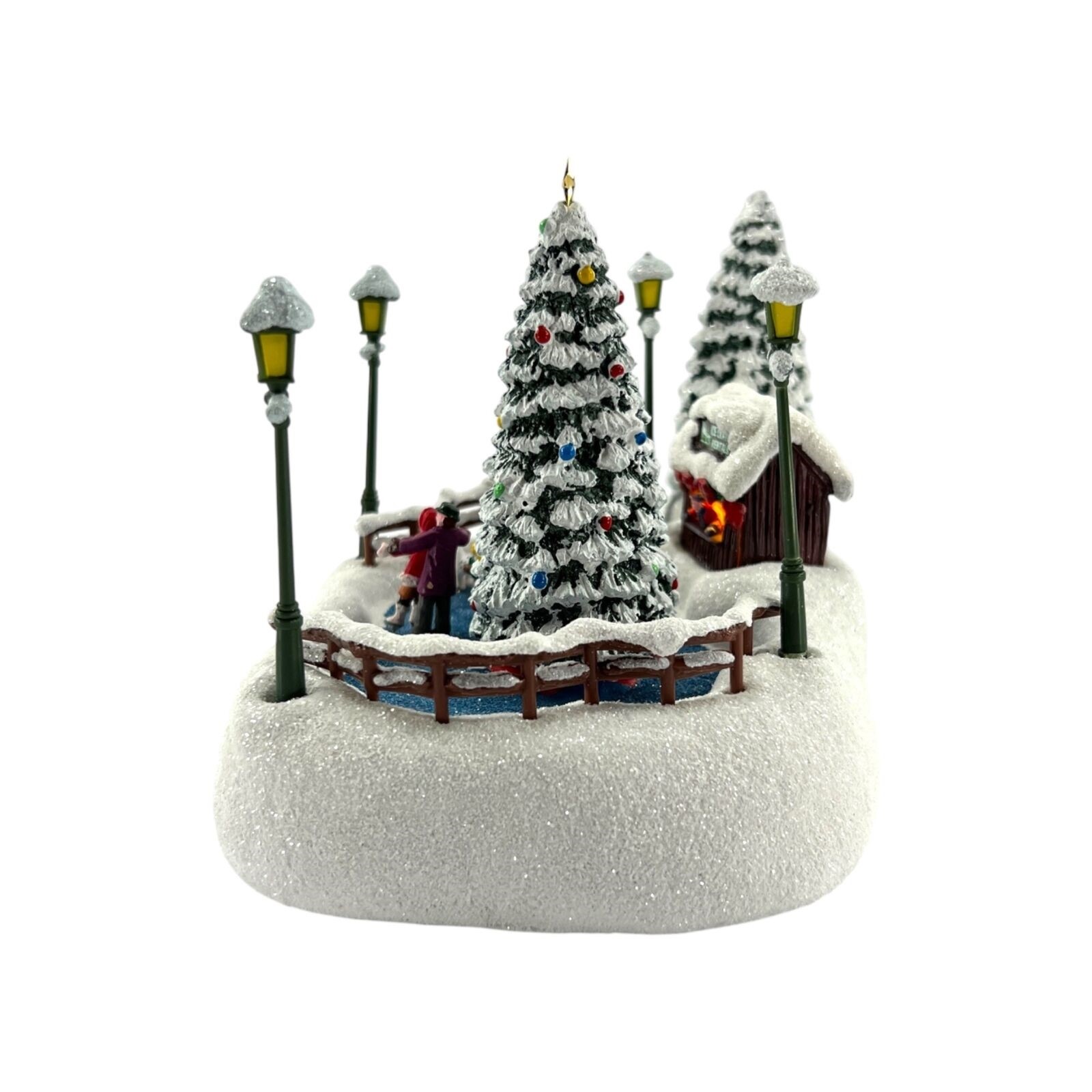 2024 Thomas Kinkade Teleflora Lighted Skating Pond Oh What Fun Christmas NOS