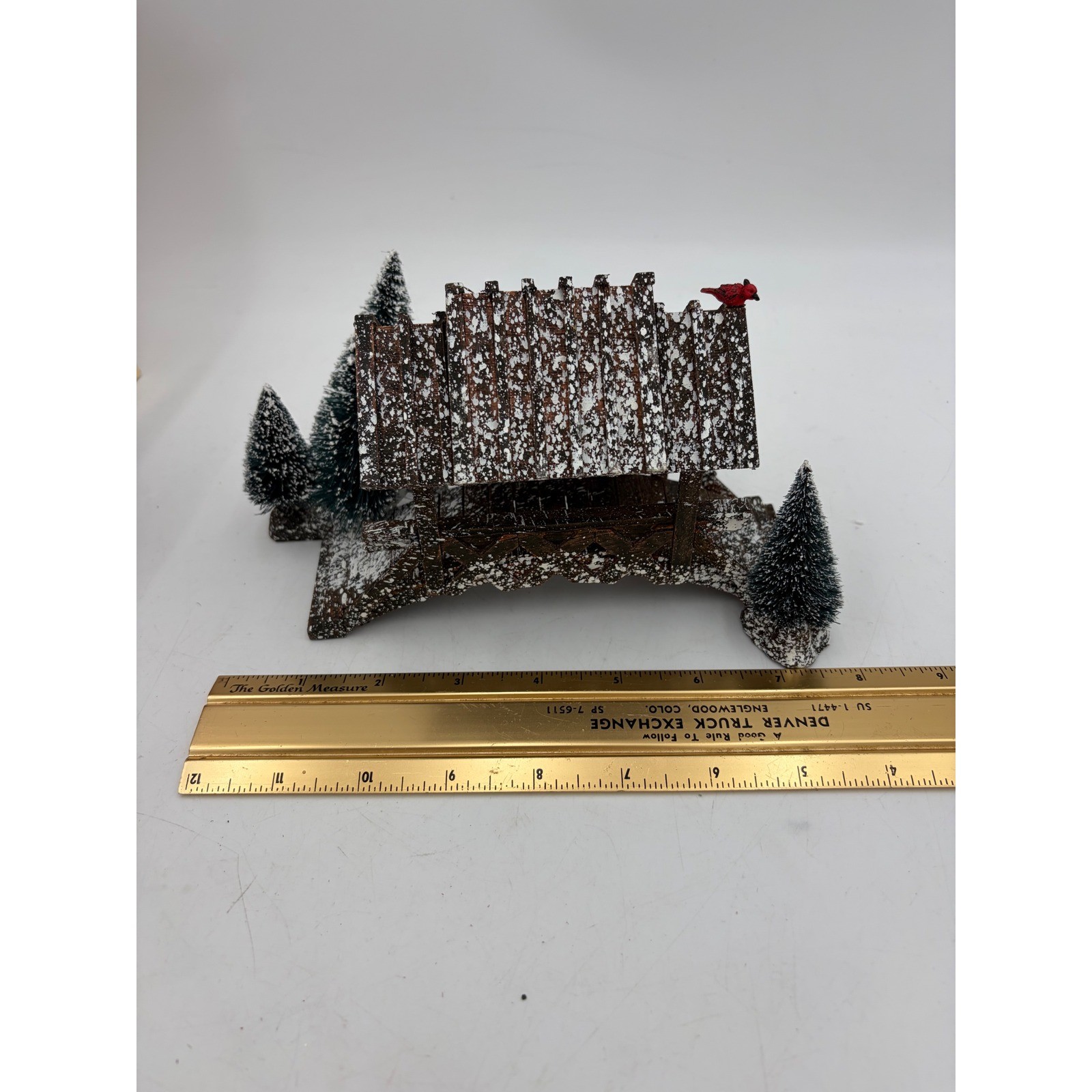 Lemax Christmas Village Wooden Bridge with Trees Cardinal 14618A Decor 2001 Box