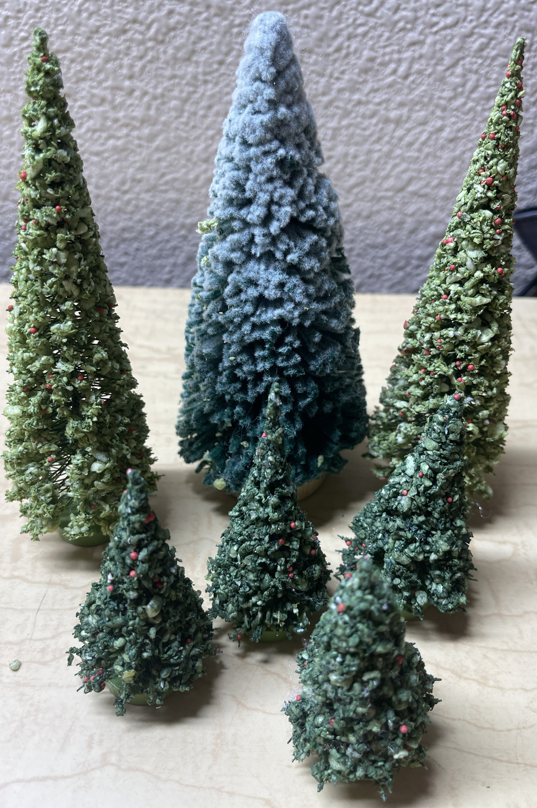 Vintage Pine Tree Christmas Collection Foam Varied Greens & Sizes Dept 56 + More