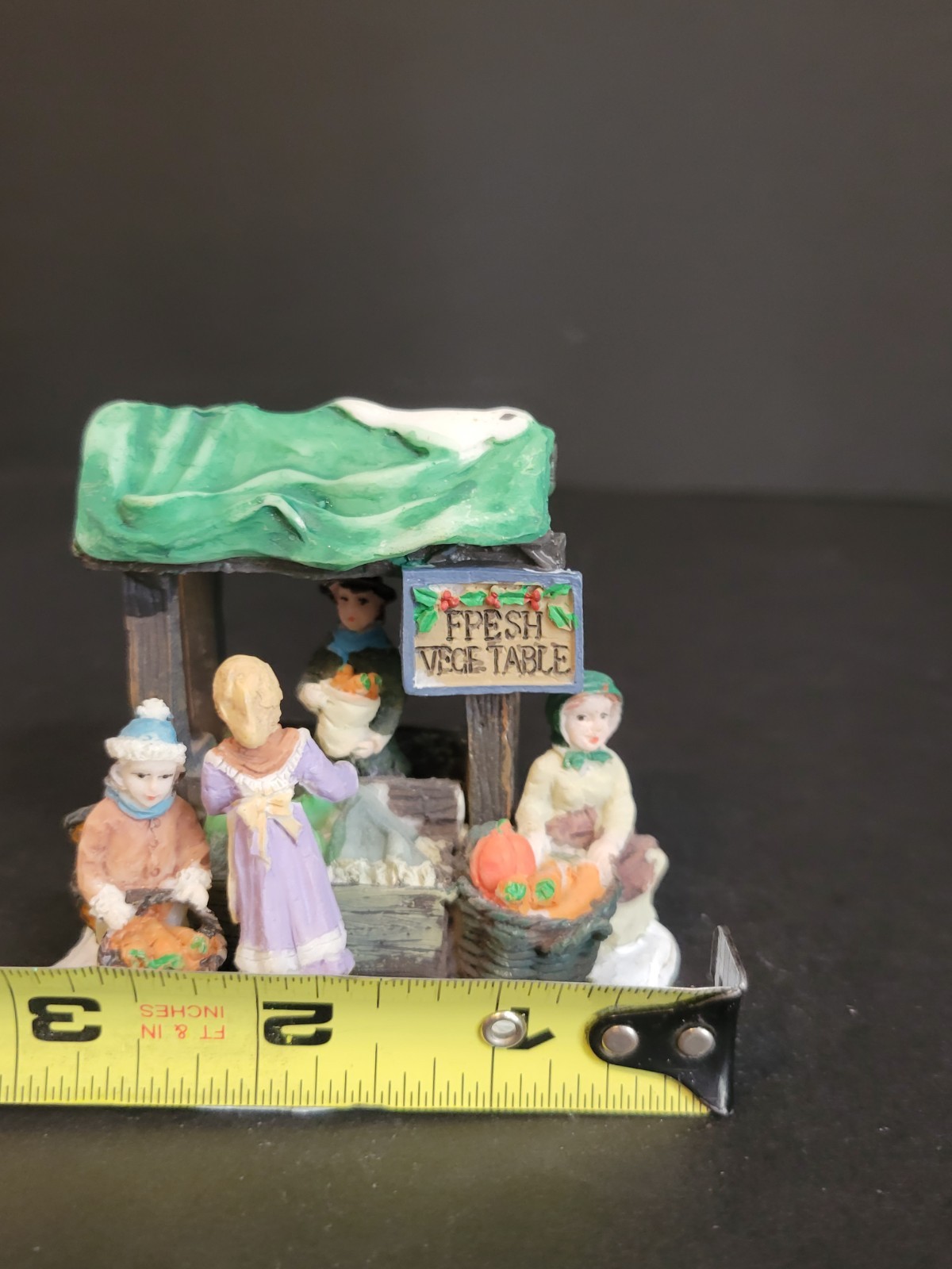 Holiday Time Santas Workbench Christmas Village Vegetable Stand Seller Kiosk