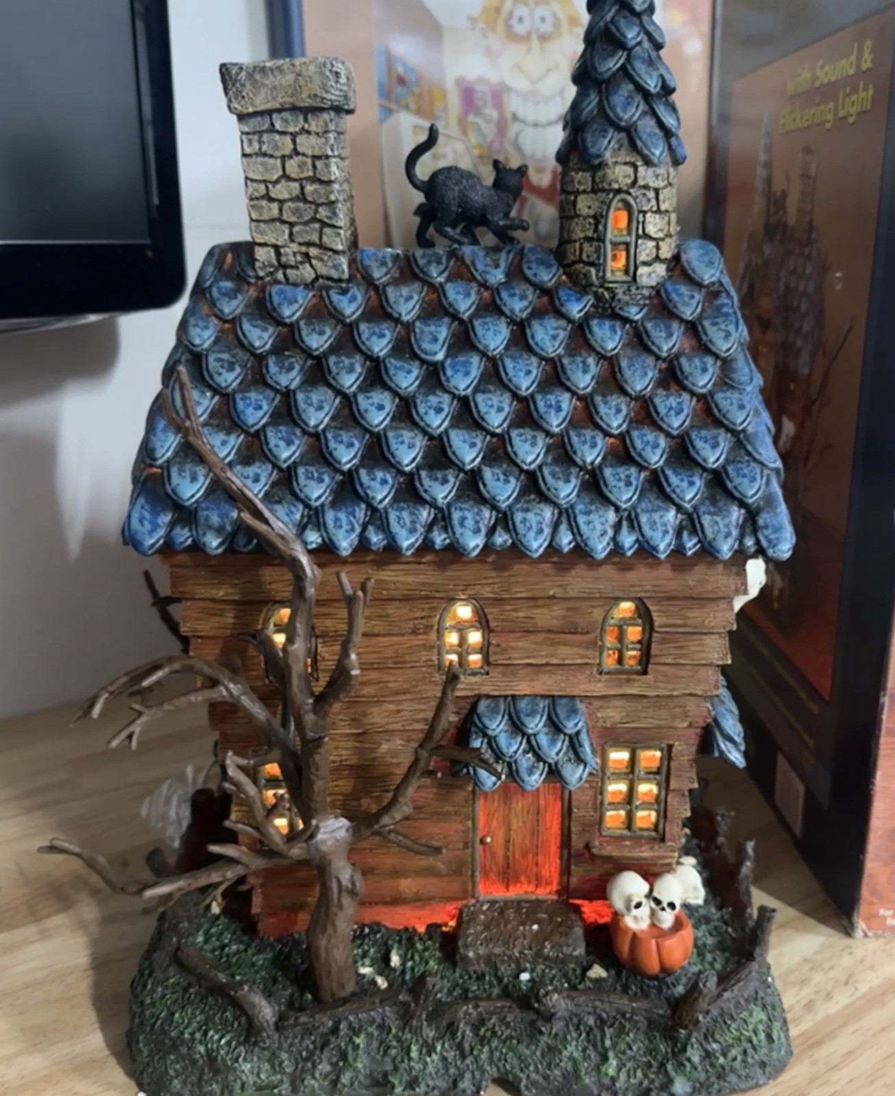 Animated Haunted House Sound Flickering Lights 17x11x11 Halloween Costco Village
