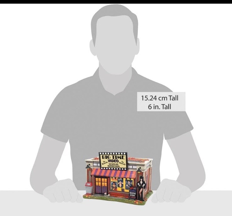 Department 56 Elvira Big Time Video Store Village House Building Boxed
