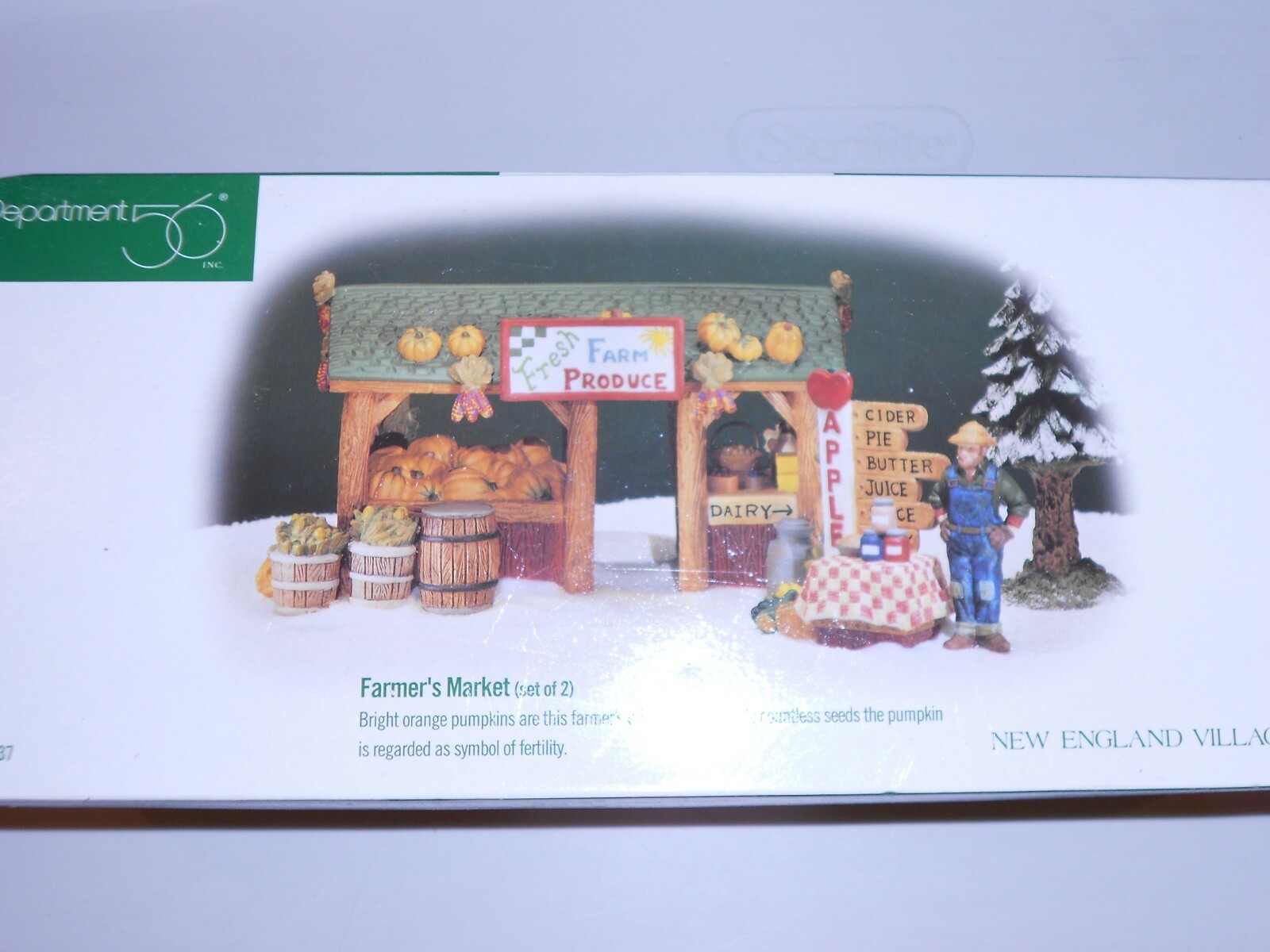DEPT 56 NEW ENGLAND VILLAGE FARMER’S MARKET NIB