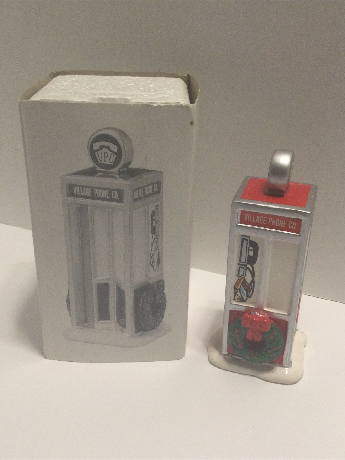 Department 56 Snow Village Phone Booth Handpainted Ceramic Accessory 5429-1