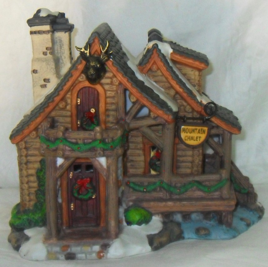 Christmas Village Mountain Chalet Porcelain Houses