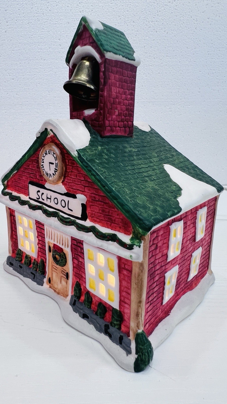 Hand Painted Porcelain Lighted House 1991 Vintage Caldor With Box